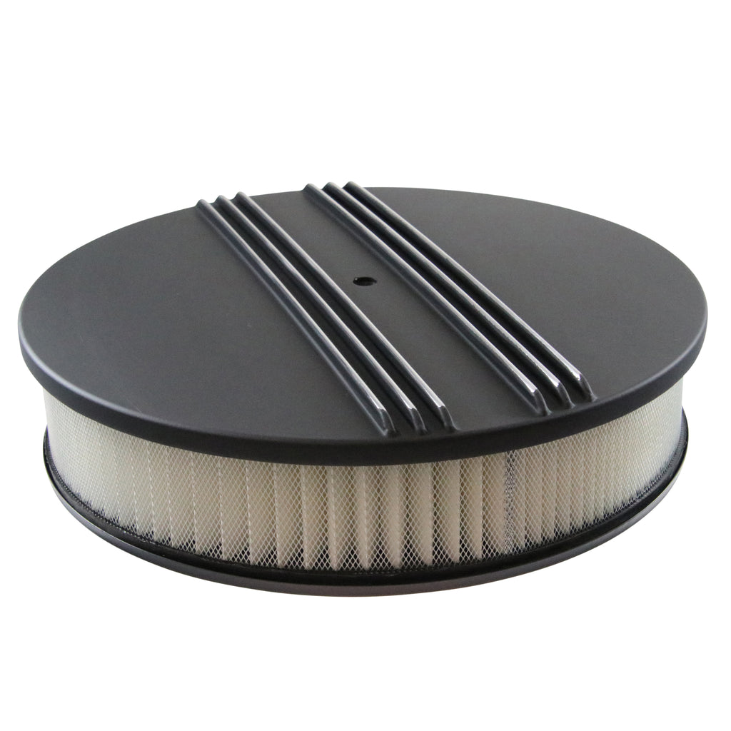TFI Racing Dual Centre Finned Air Cleaner 14" x 3" Holley Edelbrock Paper Filt