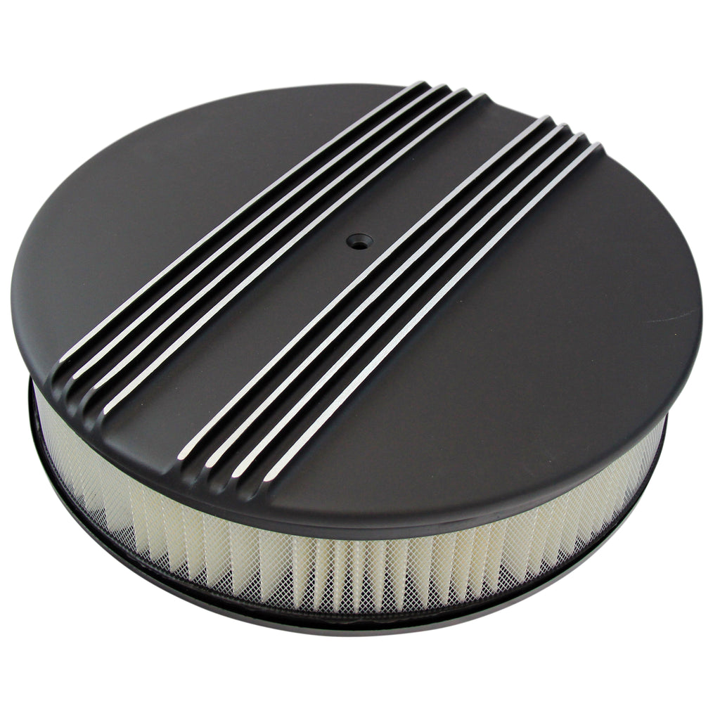 TFI Racing Dual Centre Finned Air Cleaner 14" x 3" Holley Edelbrock Paper Filt