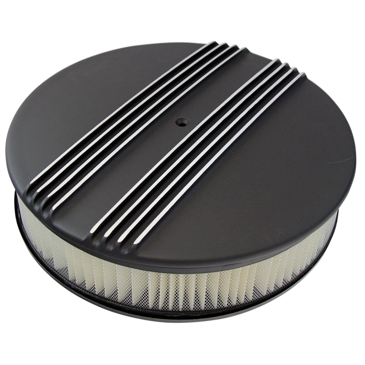 TFI Racing Dual Centre Finned Air Cleaner 14" x 3" Holley Edelbrock Paper Filt