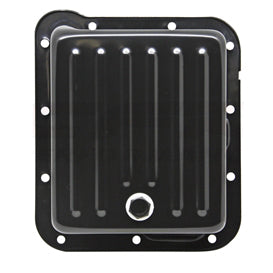 TFI Racing Transmission Pan Ford C4 Deep 4" Depth Black Steel Finned Case Fill