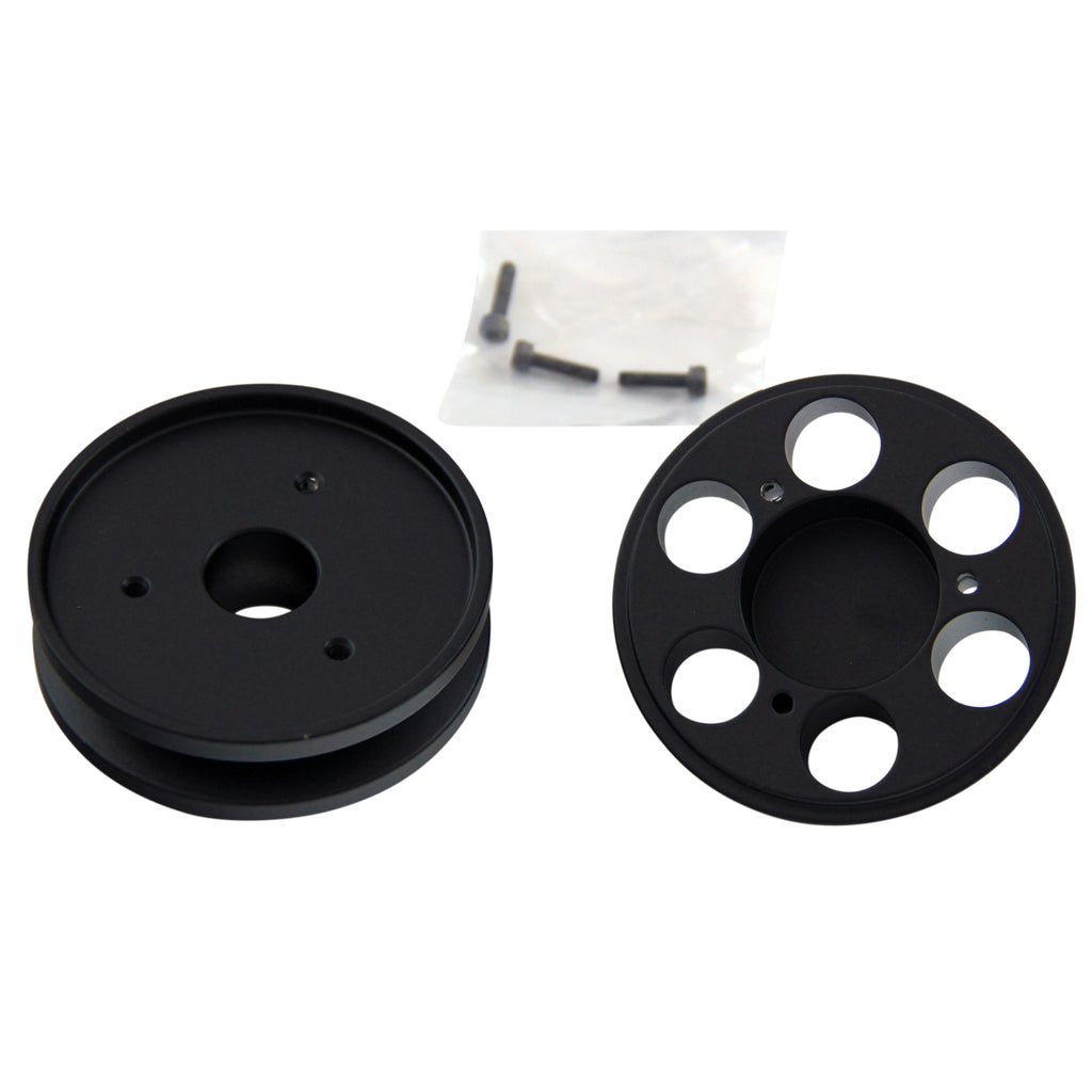 TFI Racing Pulley Alternator Single Groove + Nose Cover Black Alloy SB Chev