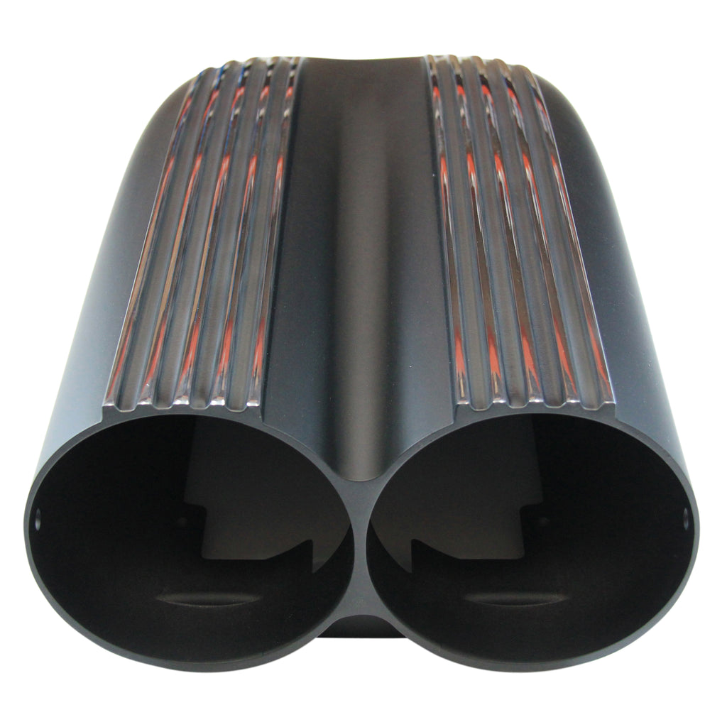 TFI Racing Scoop Shotgun Dual Finned Black Alloy Hood Scoop 19.5" Long