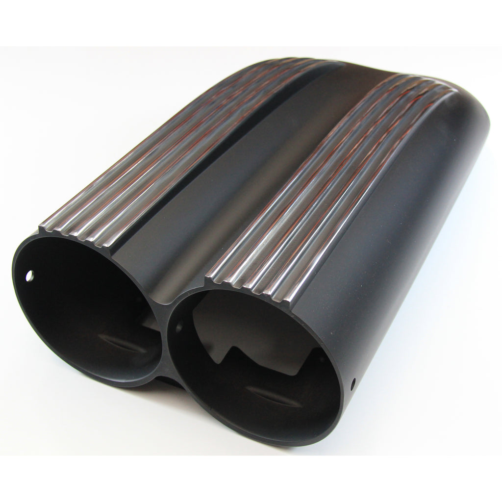 TFI Racing Scoop Shotgun Dual Finned Black Alloy Hood Scoop 19.5" Long