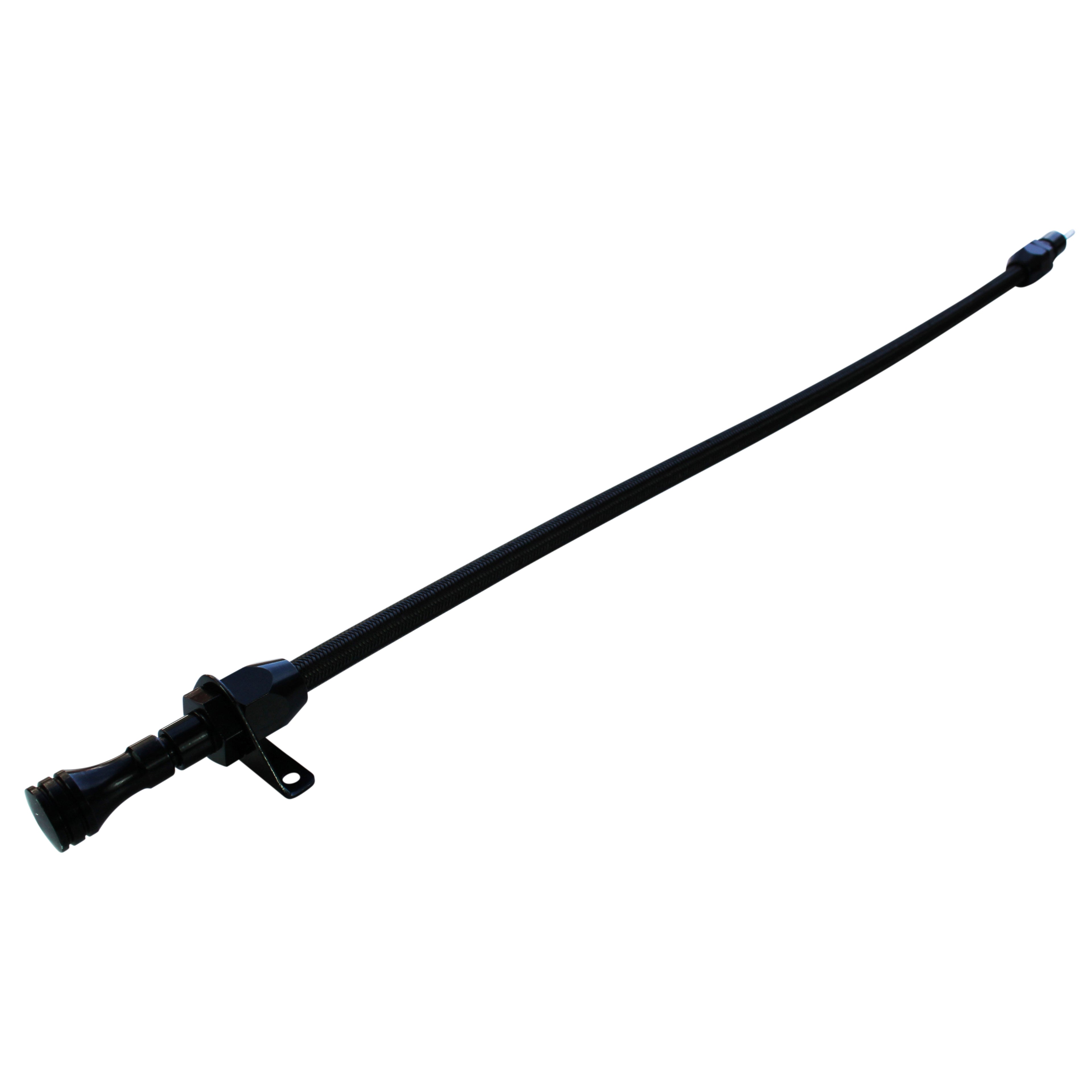TFI Racing Transmission Dipstick Tube Ford C6 Firewall Mount Flexible Braided