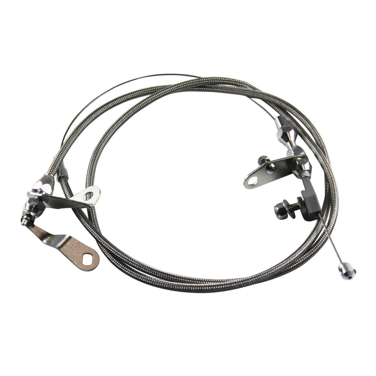 TFI Racing Kickdown Assembly Ford C-4 Braided Stainless Outer with hardware