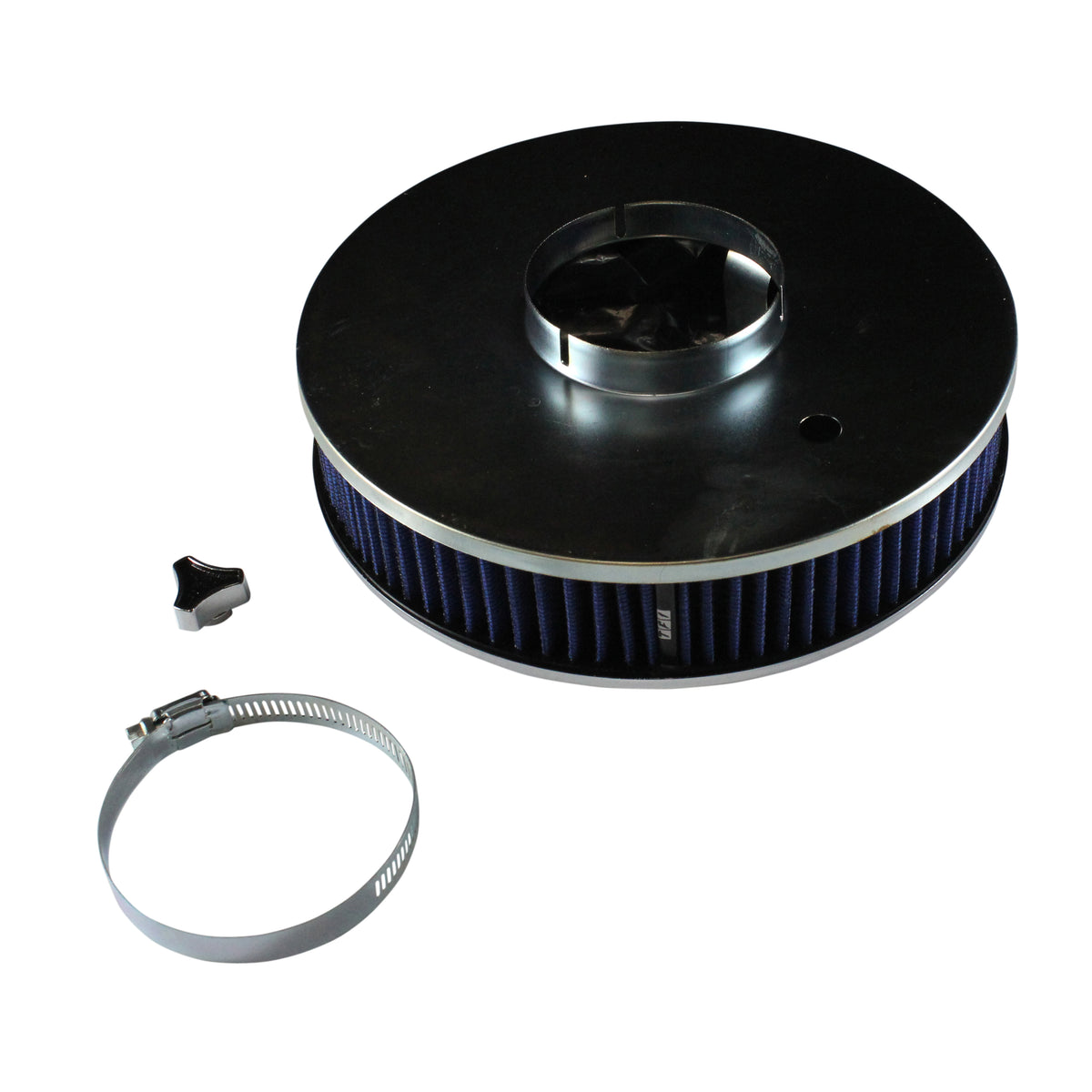 TFI Racing Chrome Air Cleaner 9" Wide x 2" Tall 3-1/16"(80mm) Nikki Carb Element