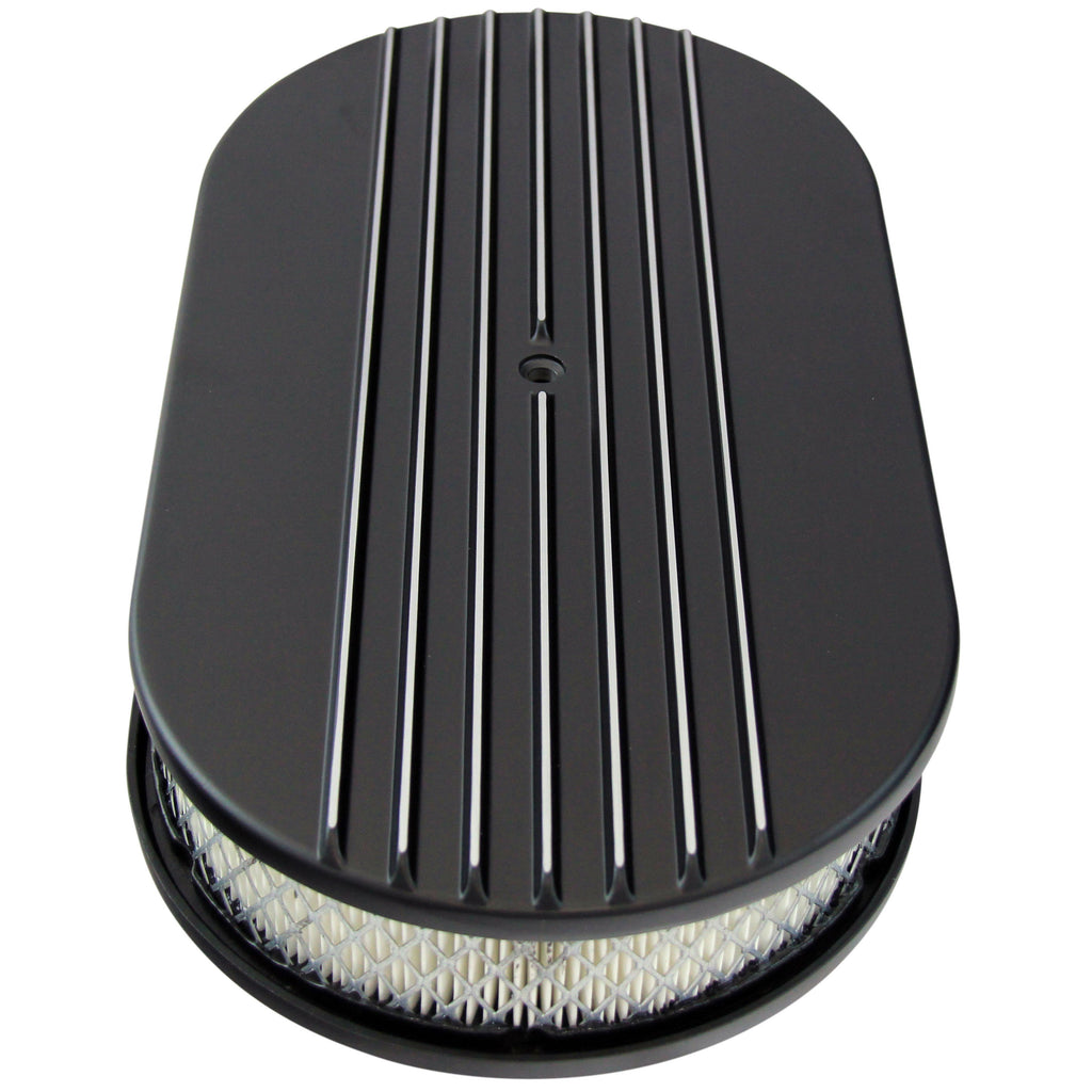 TFI Racing Oval Half Finned Air Cleaner 15" x 2" Holley Edelbrock Quadrajet