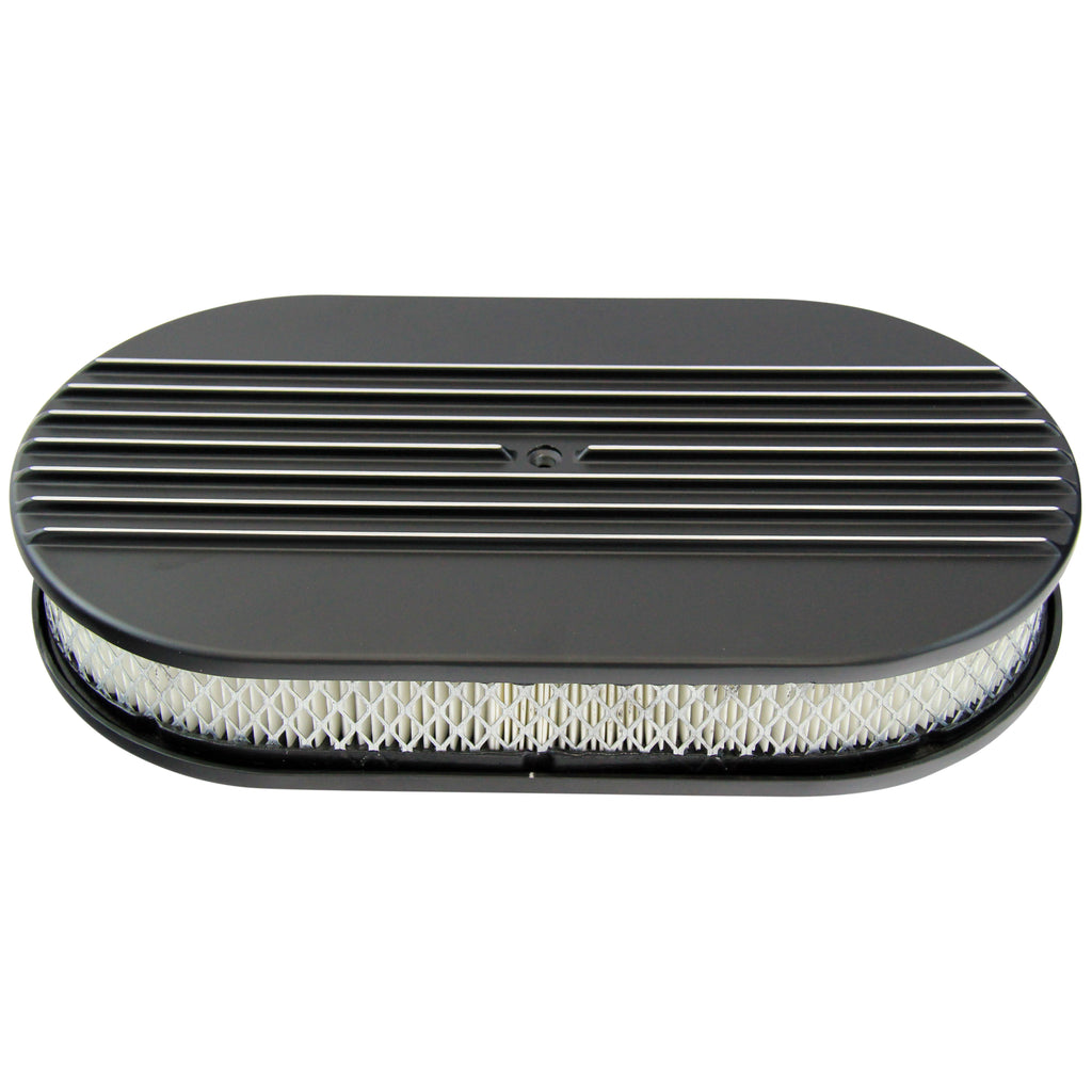 TFI Racing Oval Half Finned Air Cleaner 15" x 2" Holley Edelbrock Quadrajet