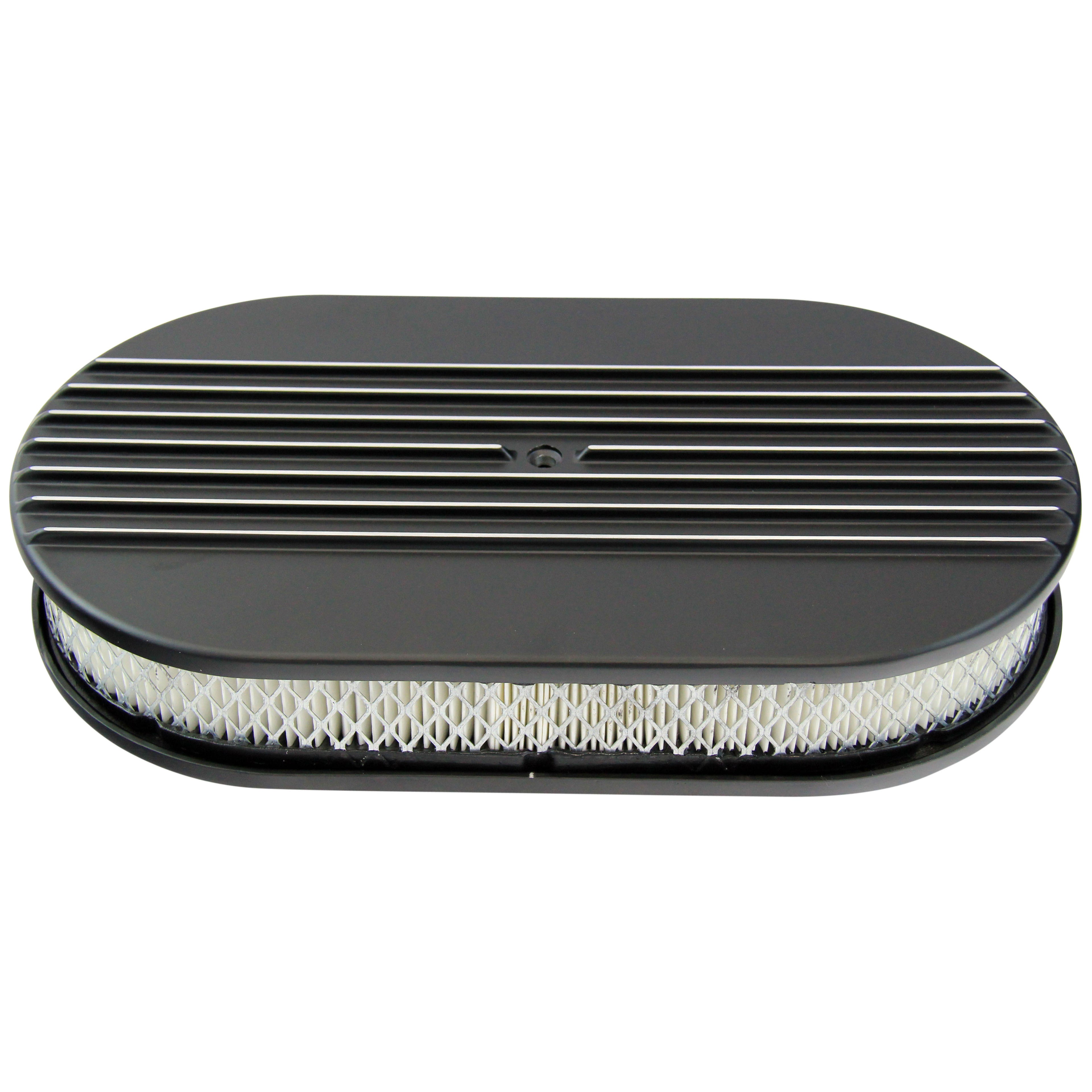TFI Racing Oval Half Finned Air Cleaner 15" x 2" Holley Edelbrock Quadrajet