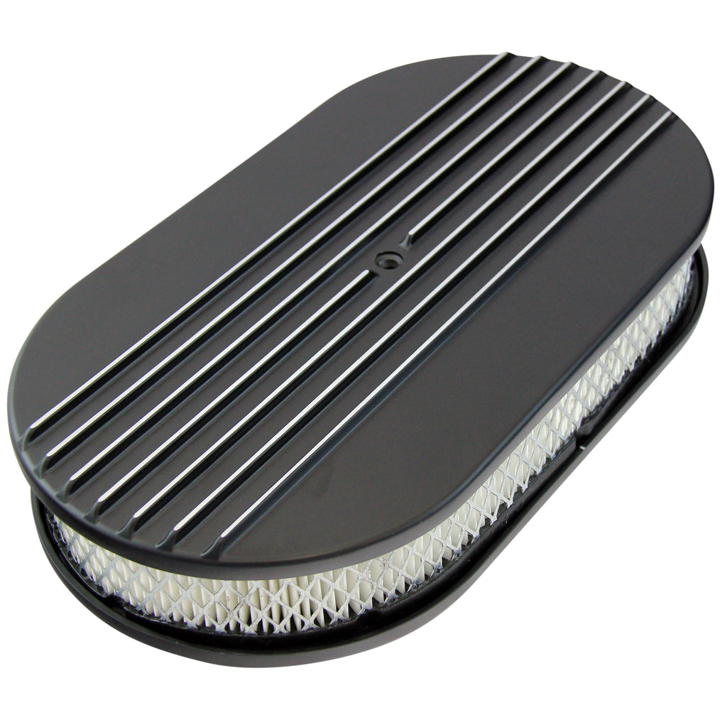 TFI Racing Oval Half Finned Air Cleaner 15" x 2" Holley Edelbrock Quadrajet