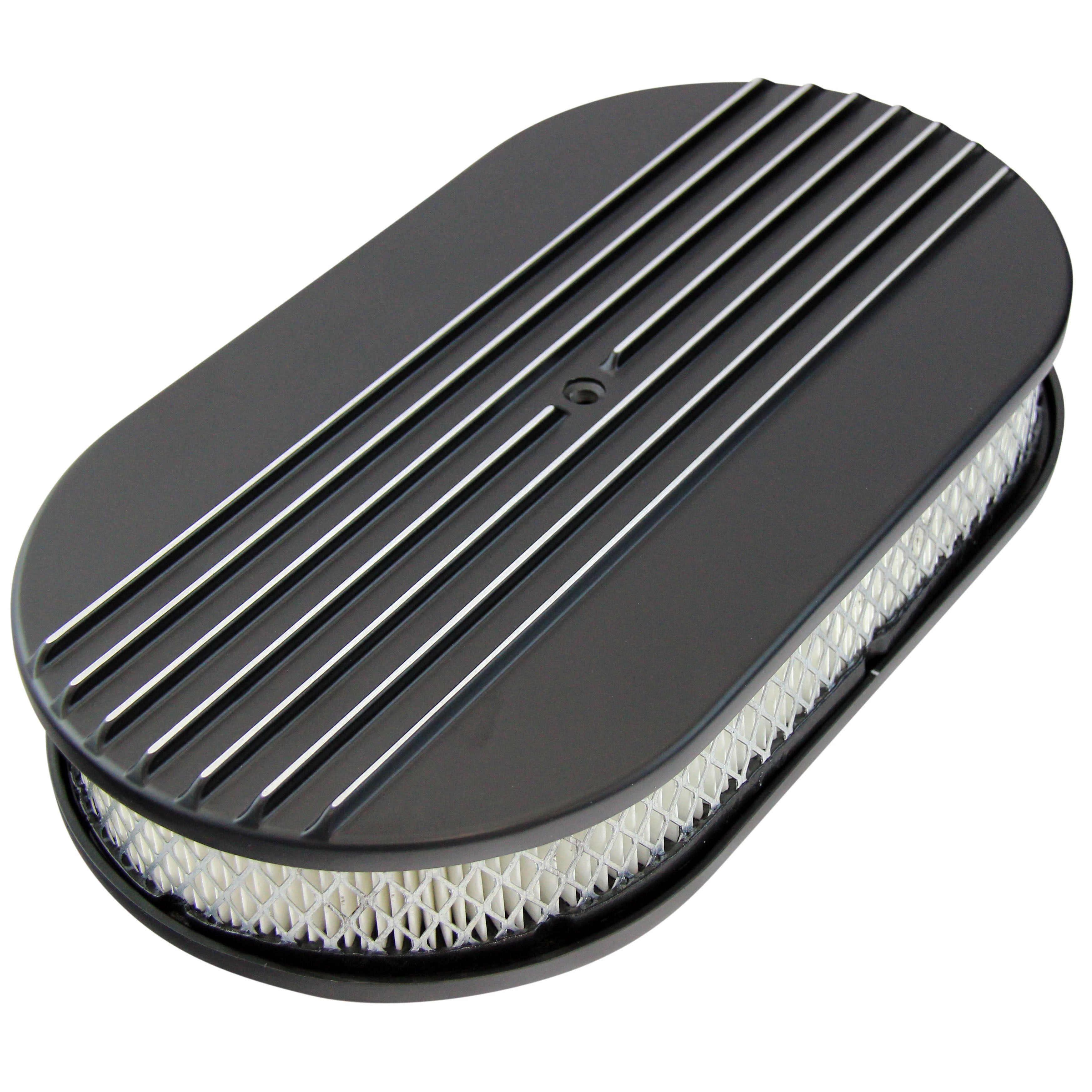 TFI Racing Oval Half Finned Air Cleaner 15" x 2" Holley Edelbrock Quadrajet