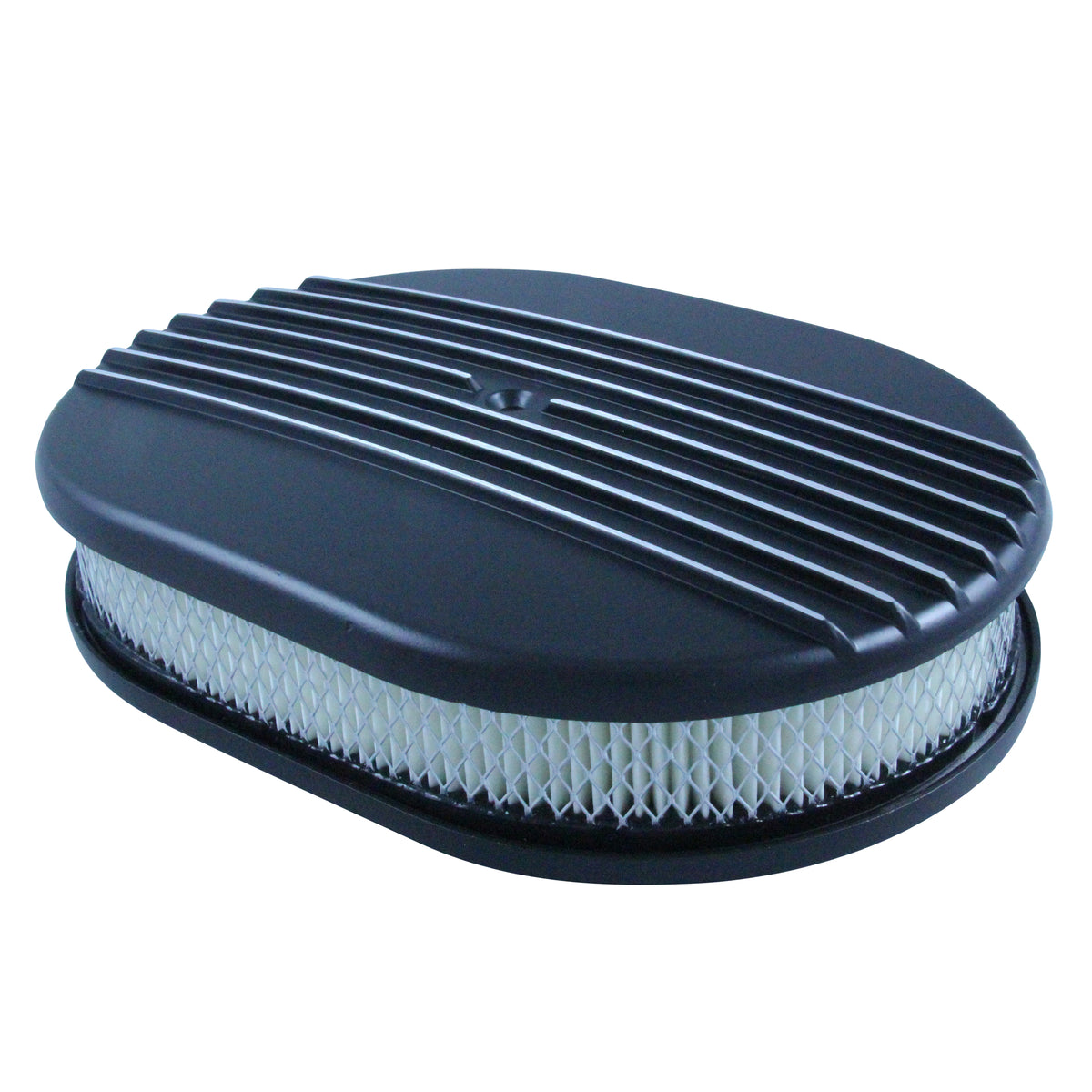 TFI Racing Oval Half Finned Air Cleaner 12" x 2" Holley Edelbrock Quadrajet