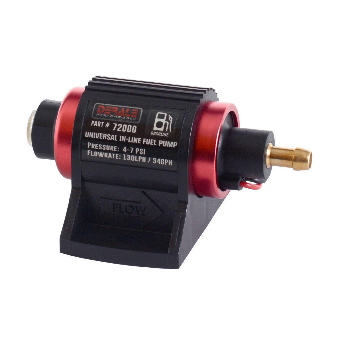 Derale Universal In Line Fuel Pump (Gasoline) 130LPH 4-7 PSI