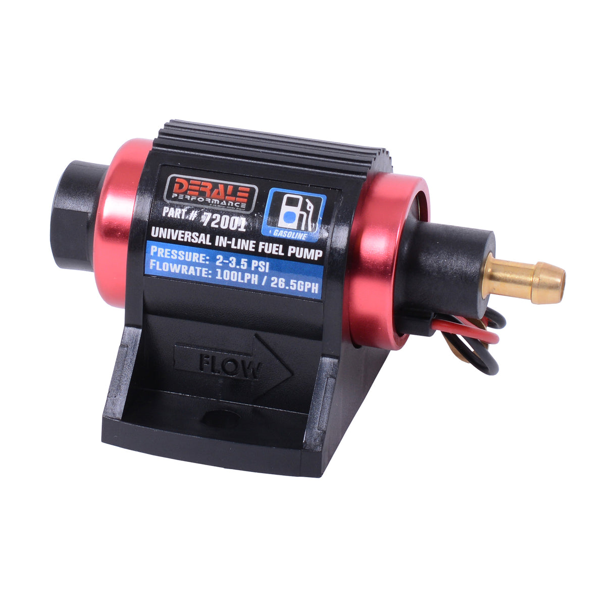 Derale Universal In Line Fuel Pump (Gasoline) 100LPH 2-3.5 PSI