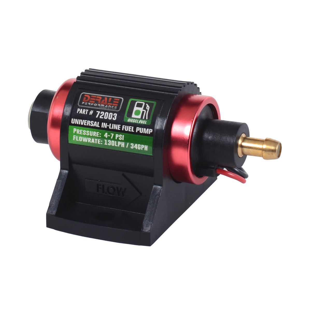 Derale Universal In Line Fuel Pump (Diesel) 130LPH 4-7 PSI