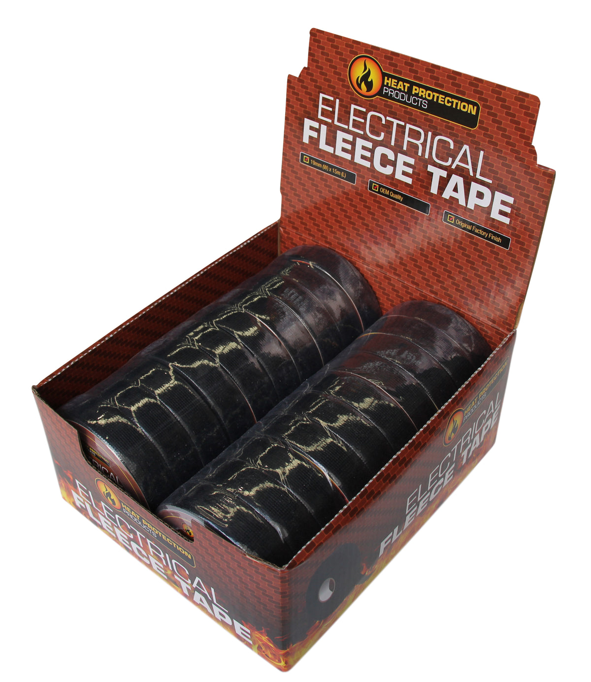 Heat Protection Thermal Fleece Wiring Loom Tape 19mm x 15mt roll Box 20