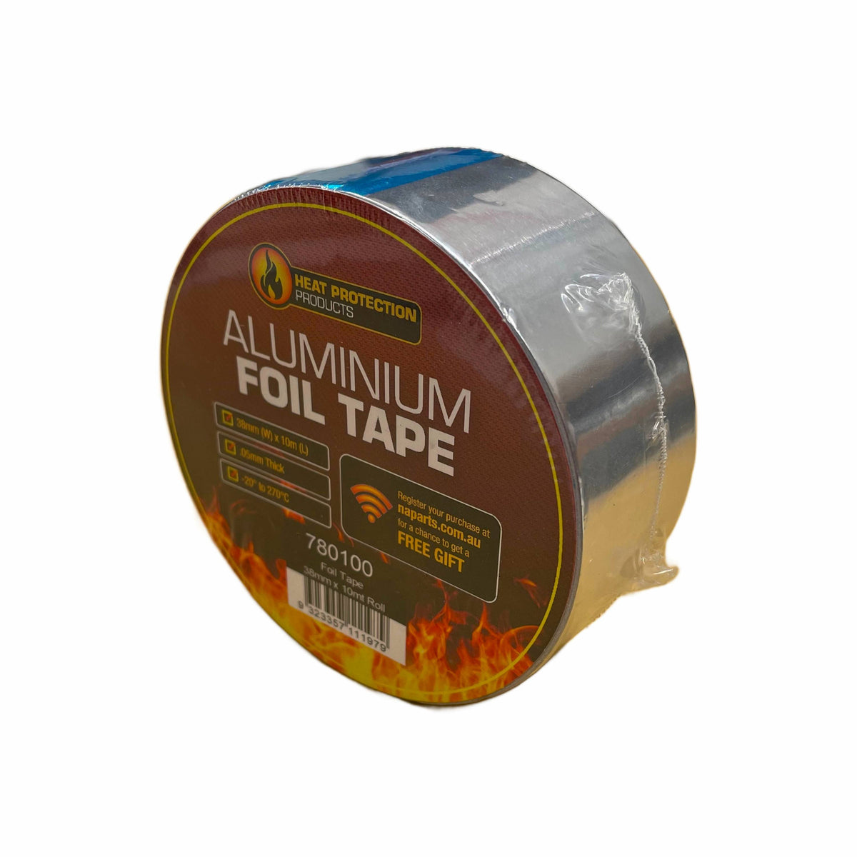 Heat Protection Aluminium Foil Tape 38mm x 10M Roll - Silver