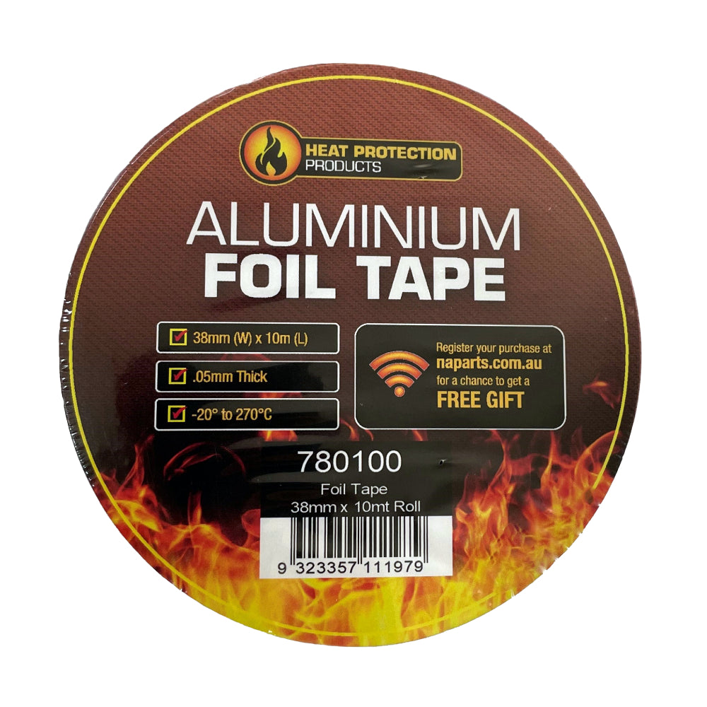 Heat Protection Aluminium Foil Tape 38mm x 10M Roll - Silver