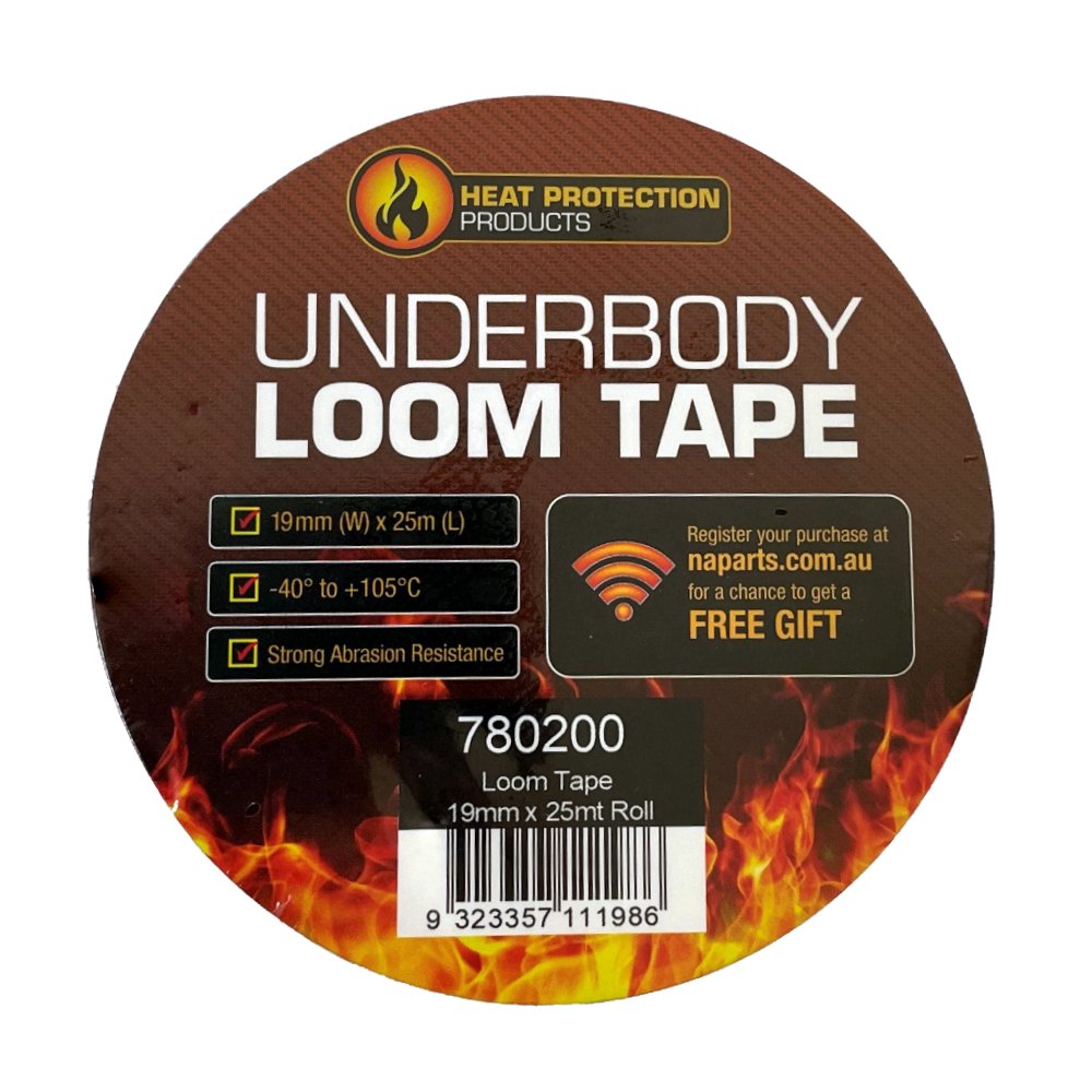 Heat Protection Underbody Loom Tape 19mm x 25M Roll - Black