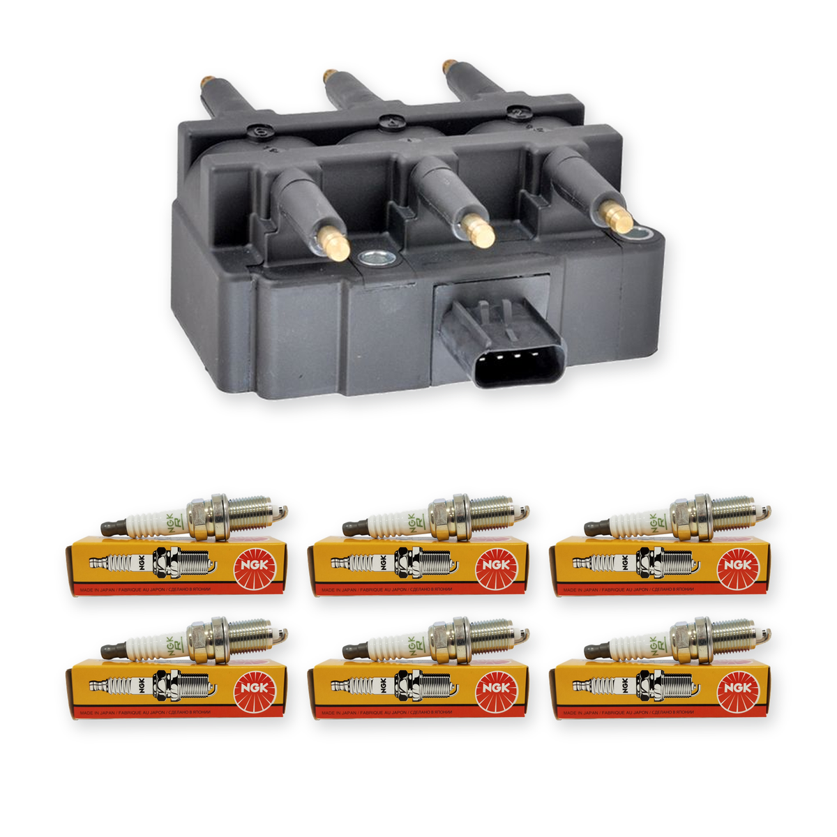 Ignition Coil Pack with NGK Spark Plugs for Jeep Wrangler JK 2007-2012 3.8L V6