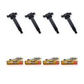 4x Genuine NGK Spark Plugs & 4x Swan Ignition Coils for Toyota Hilux TGN16R 2.7L