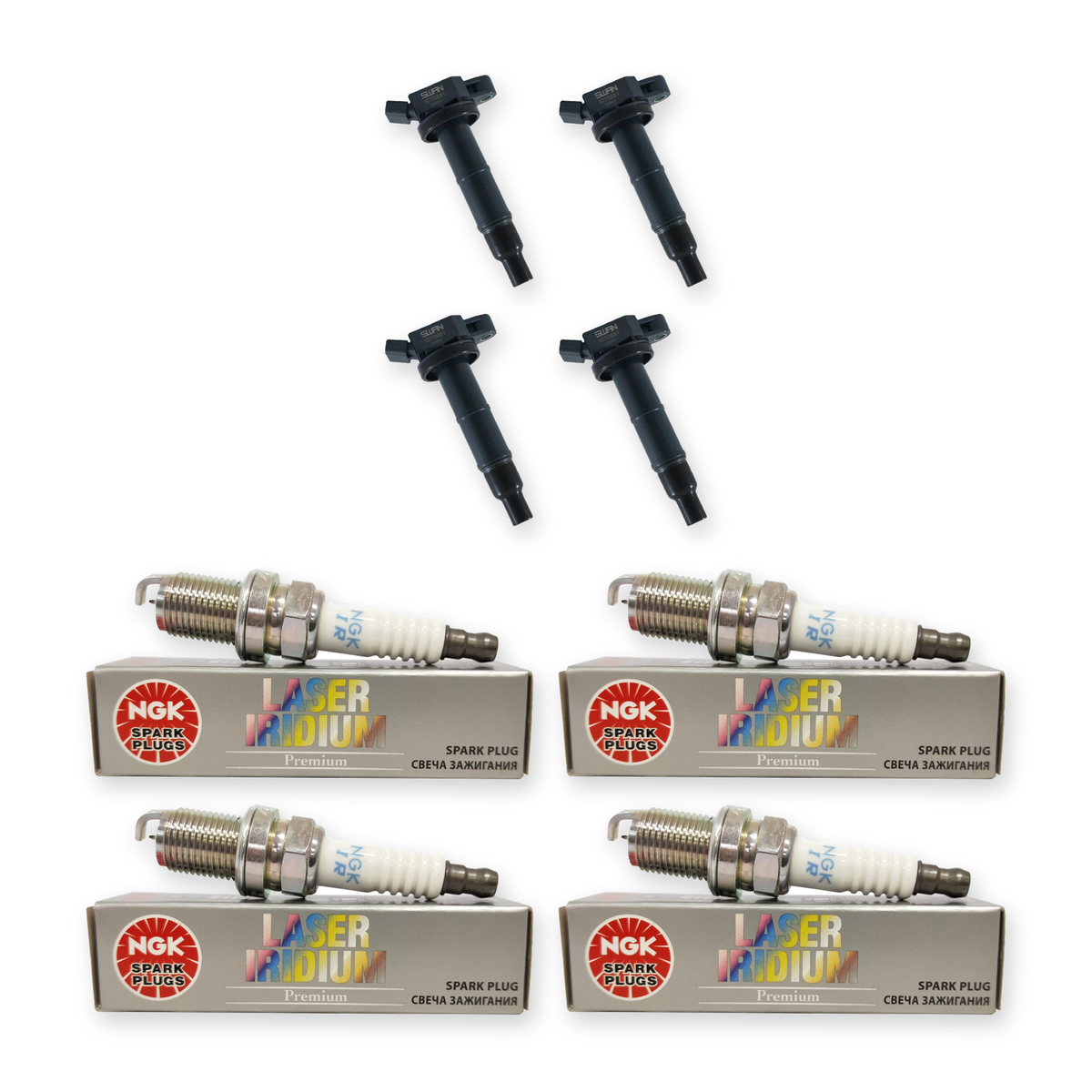 4x Ignition Coils & 4x Genuine NGK Iridium Spark Plugs for Toyota Camry / Rav 4