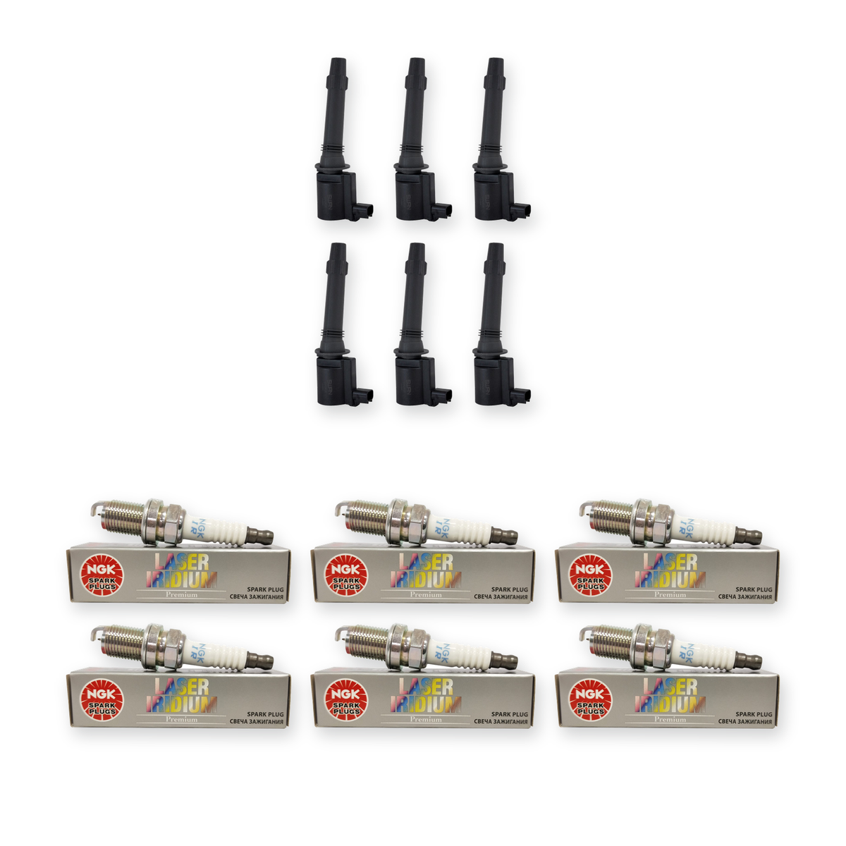 6x Ignition Coils for Ford Falcon BA & 6x Genuine NGK Iridium Spark Plugs