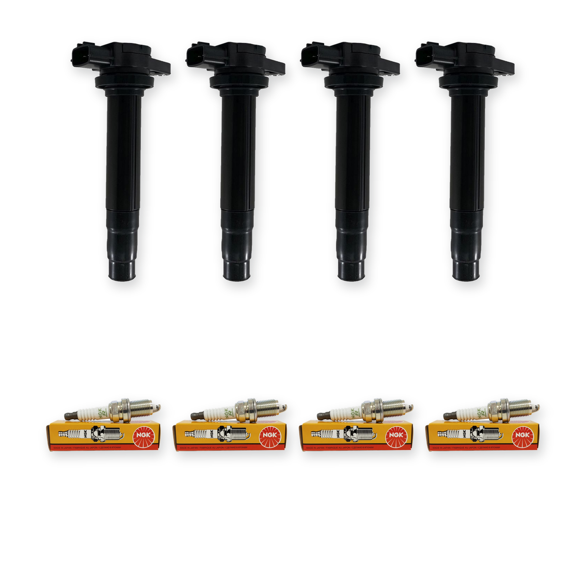 4 x NGK Spark Plugs & Swan Ignition Coils for Nissan Pulsar N16 1.6L 1.8L