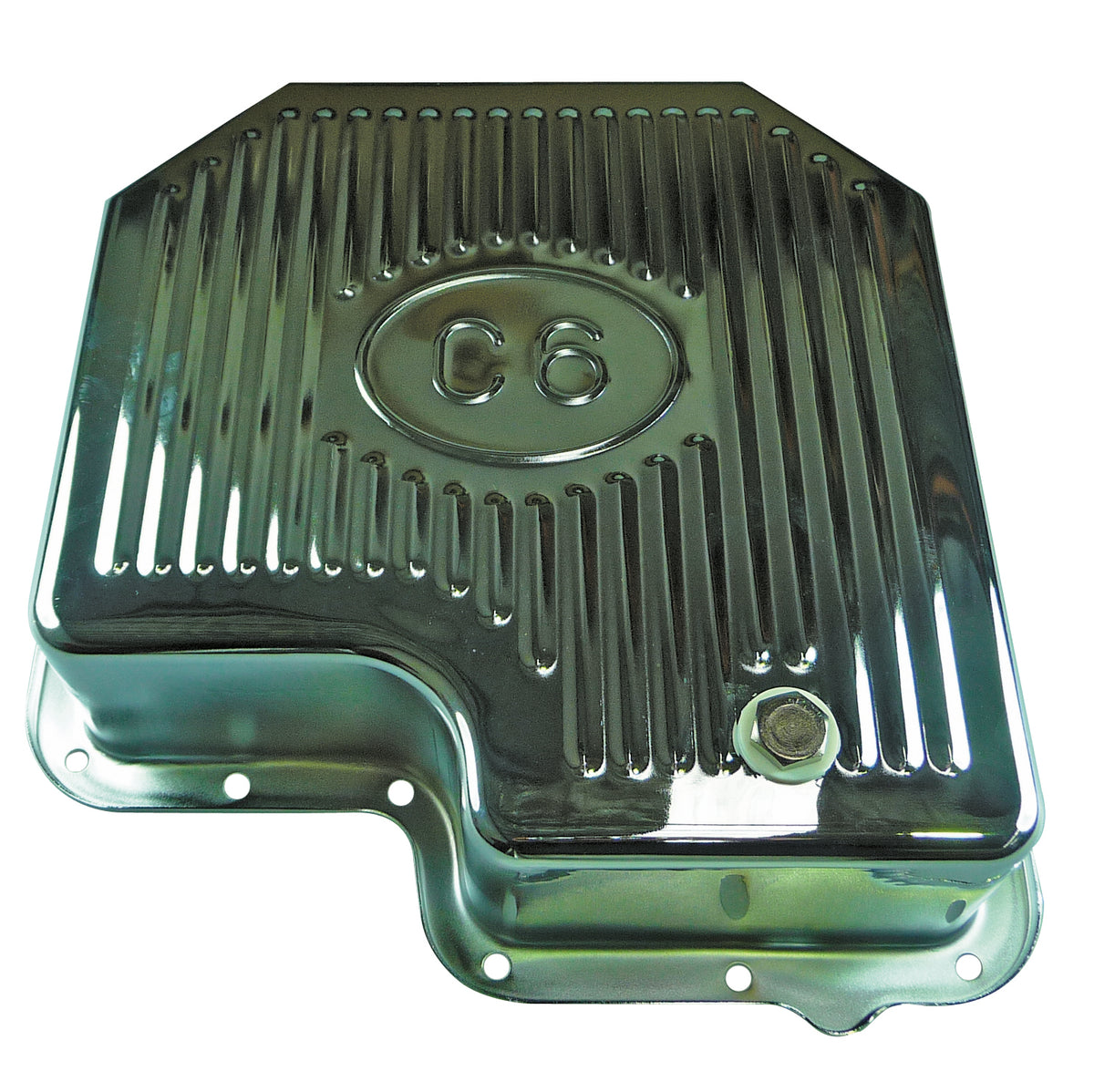 TFI Racing Transmission Pan Ford C6 Extra Deep Steel Finned with Drain Plug
