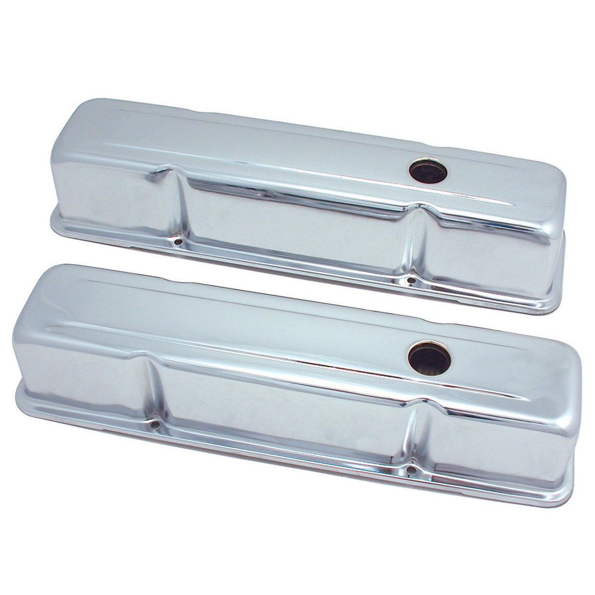 TFI Racing Valve Covers Chrome Chevrolet Small Block 283-400 Tall Baffled-pr