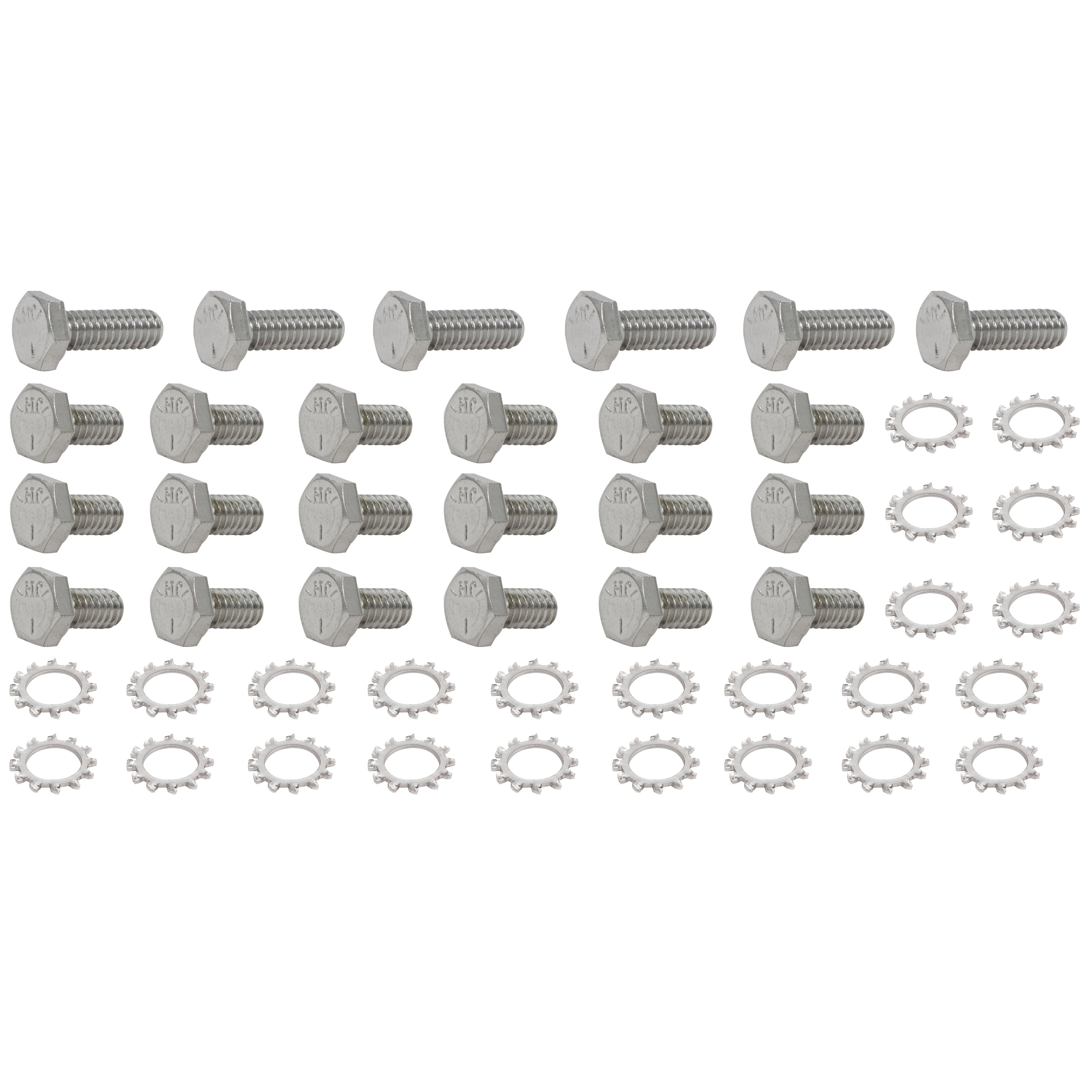 TFI Racing Oil Pan Bolt Kit Ford Cleveland/Windsor Chrome Hex Head with Washers
