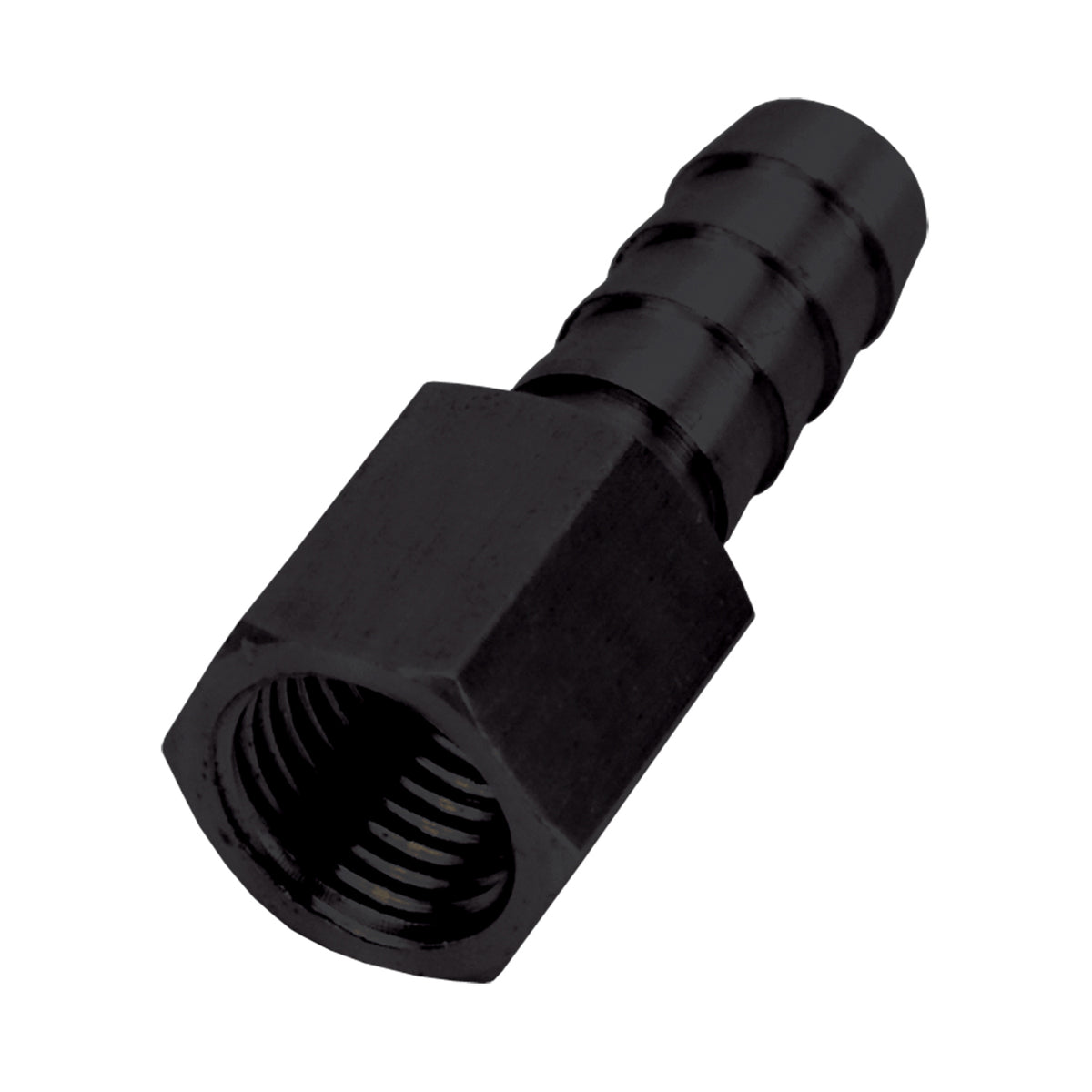 Derale Straight Hose Fitting 1/4 NPT Female Thread x 3/8 Barb Hose Tail End