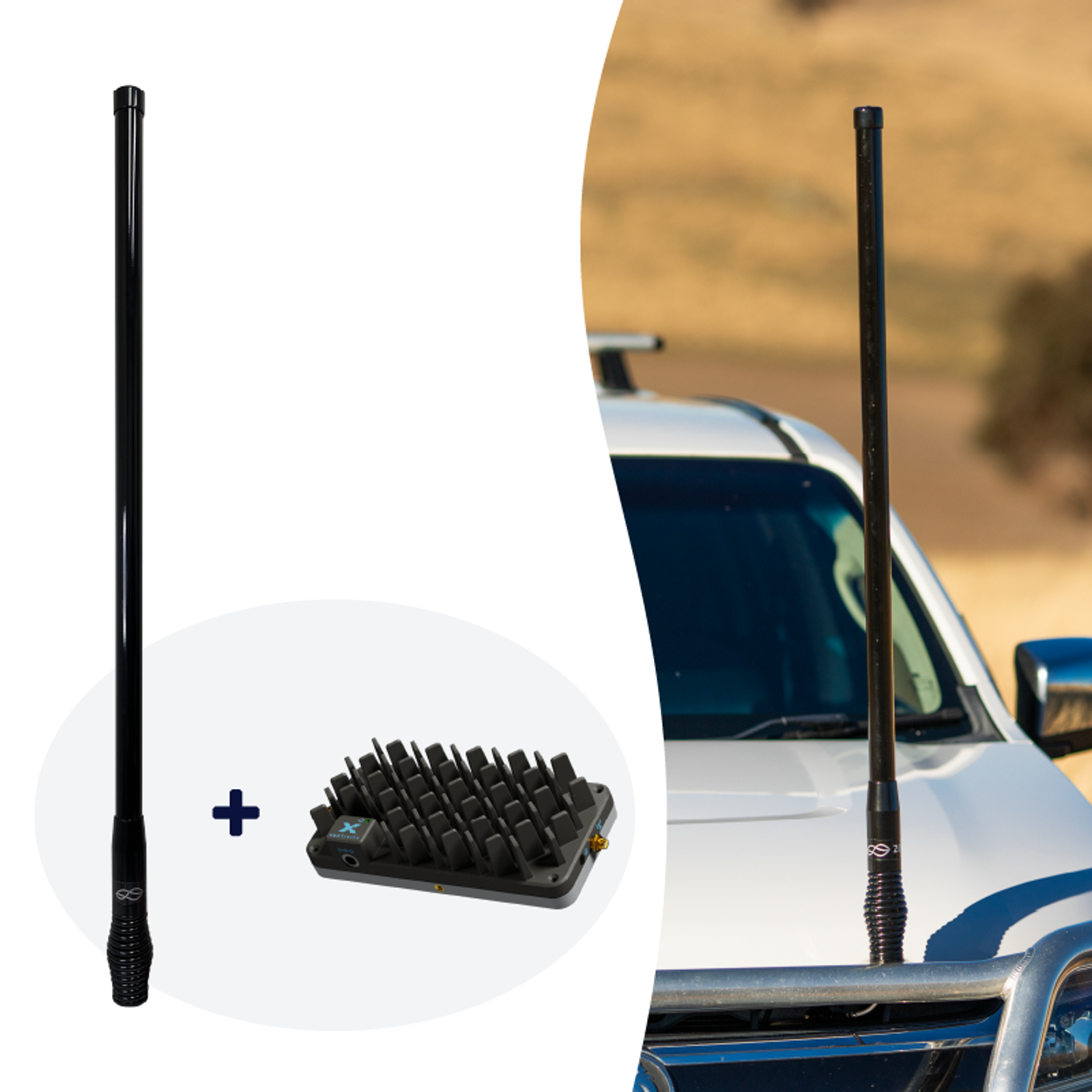 Cel-fi R41 Vehicle Booster PCK W/1,050mm Gloss Black Smart Antenna Zetifi