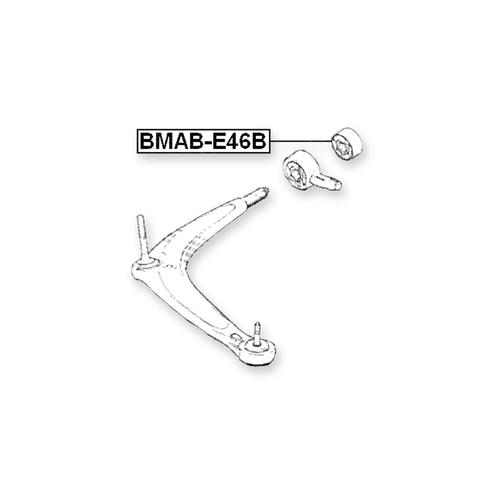 BMW 3 E46 Front Lower Bushing Without Bracket, Control Arm