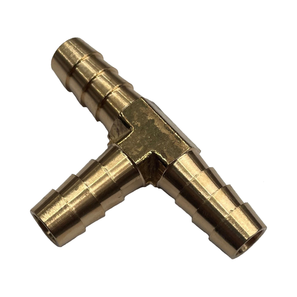TFI Racing 3-Way Brass Tee Piece 3/8" (9.5mm) Barbed Hose Tube Ends