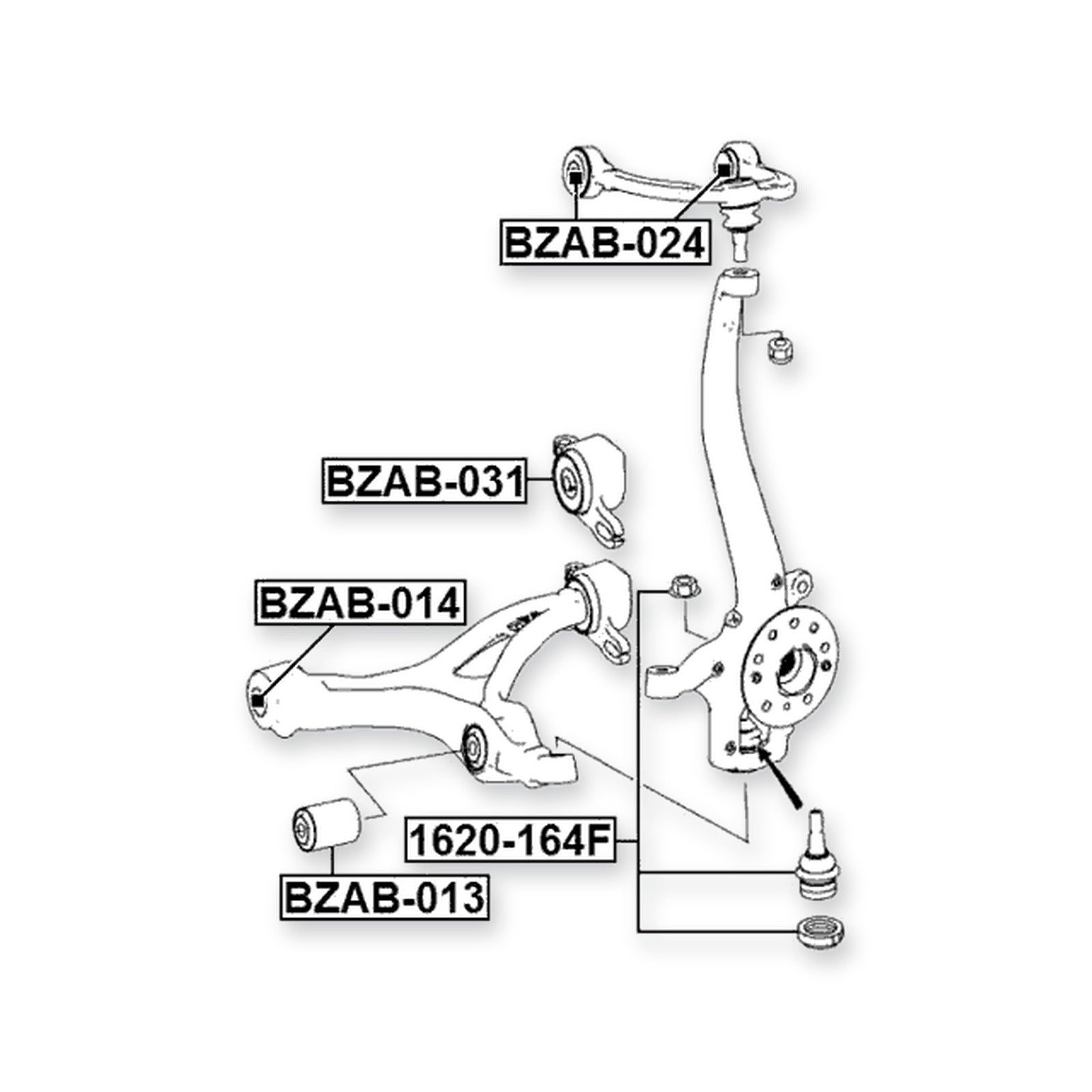 Mercedes-Benz Ml 280 Cdi 4MATIC/Front Lower Bushing, Control Arm 2005-2013