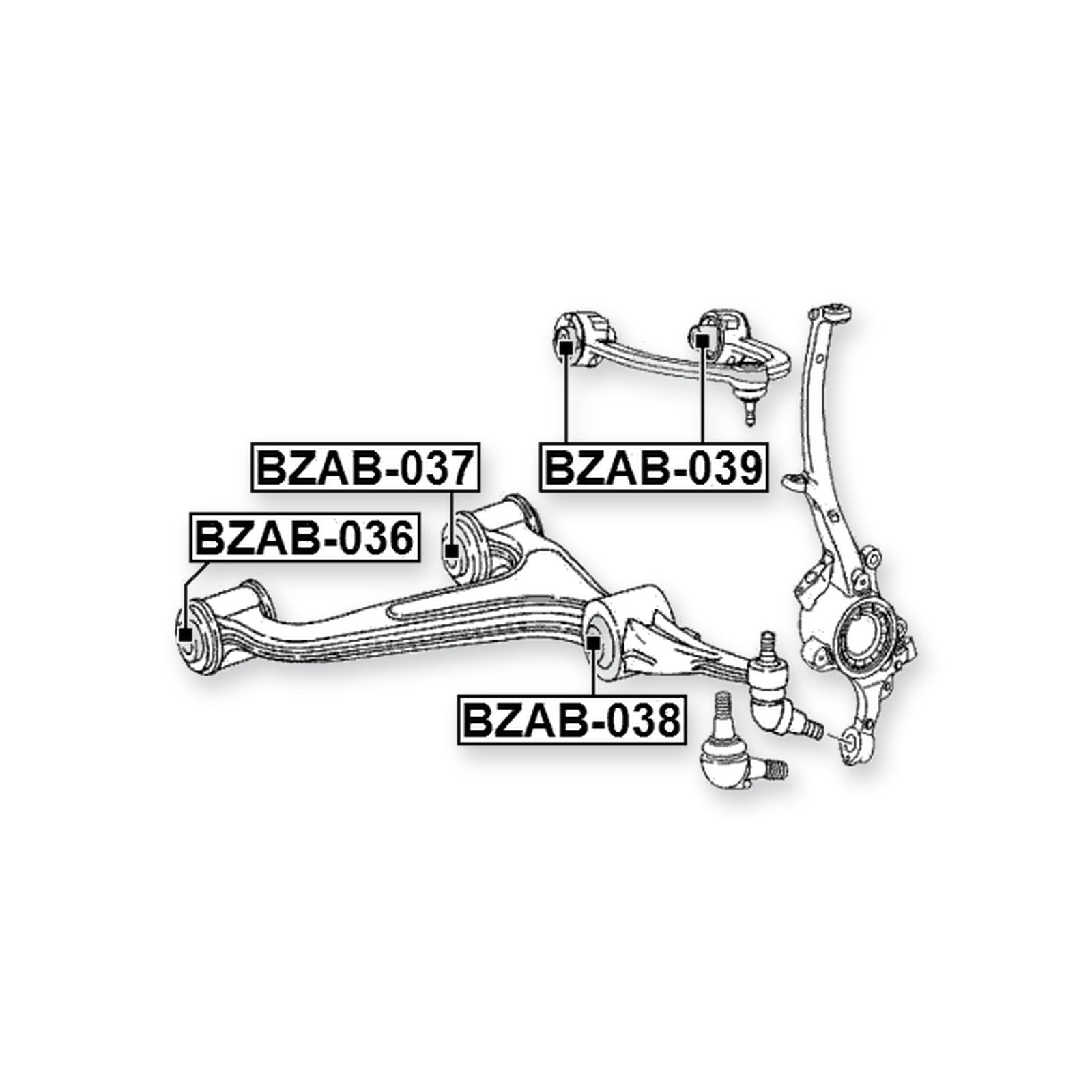 Mercedes-Benz E-Class Front Upper Bushing, Control Arm 2002-2009
