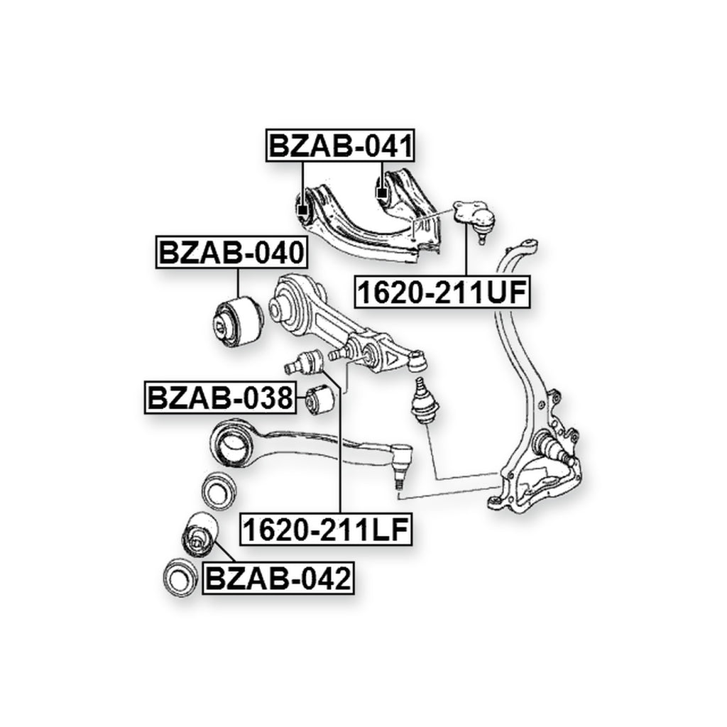 Mercedes-Benz Amg C 43 4MATIC Front Upper Bushing, Control Arm 2005-2013