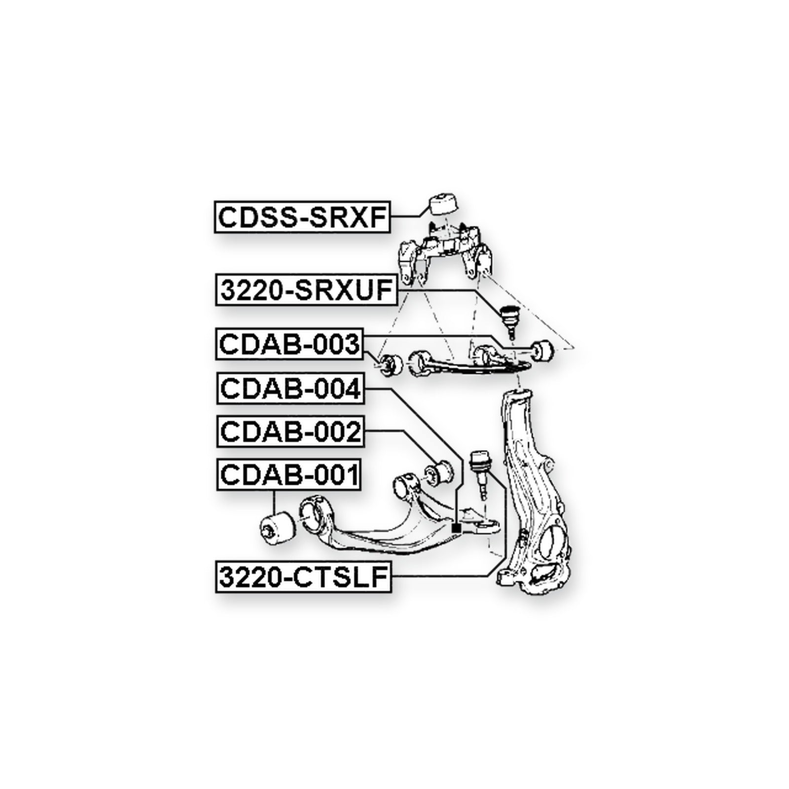 Front Upper Bushing, Control Arm