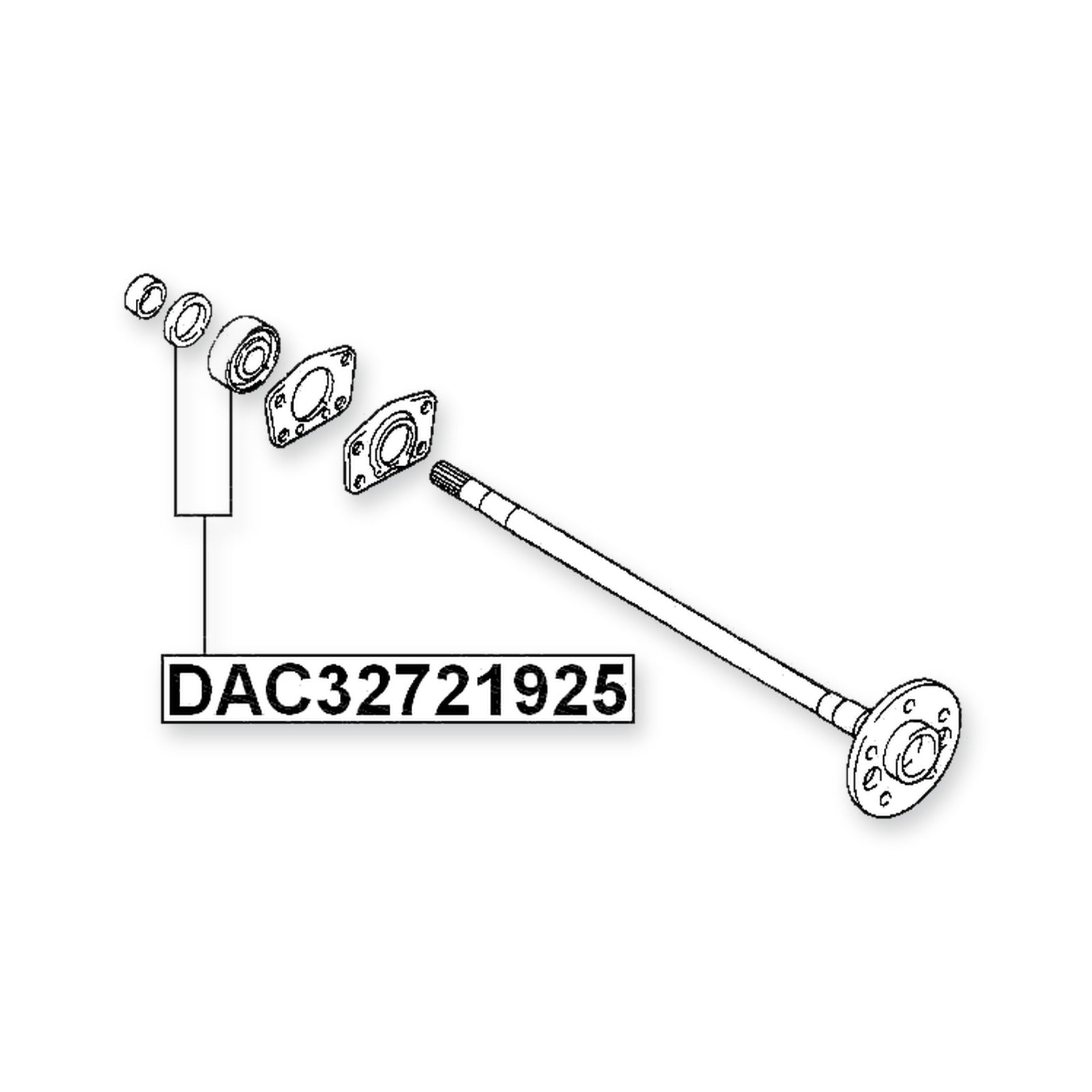 Toyota Bb Rear Repair Kit, Ball Bearing Axle Shaft 32X72X19X25