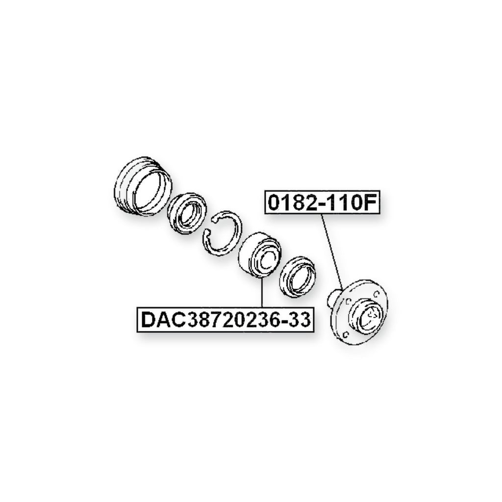 Toyota Corolla Front Wheel Bearing 38X72X36X33