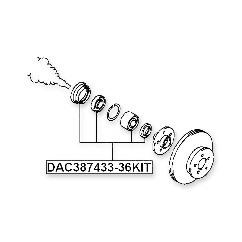 Toyota Caldina Front Wheel Bearing Repair Kit 38X74X33X36