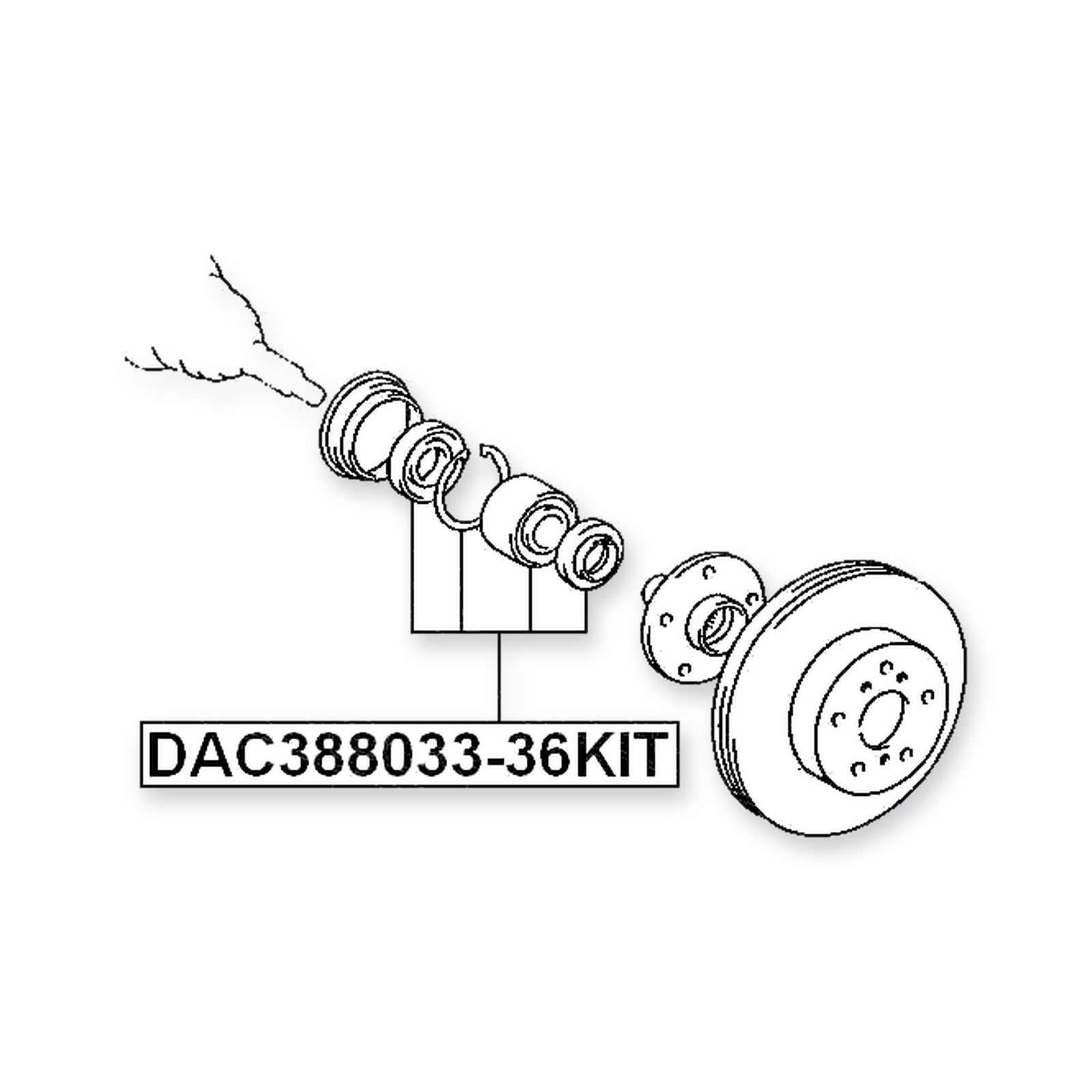Toyota Caldina Front Wheel Bearing Repair Kit 38X80X33X36