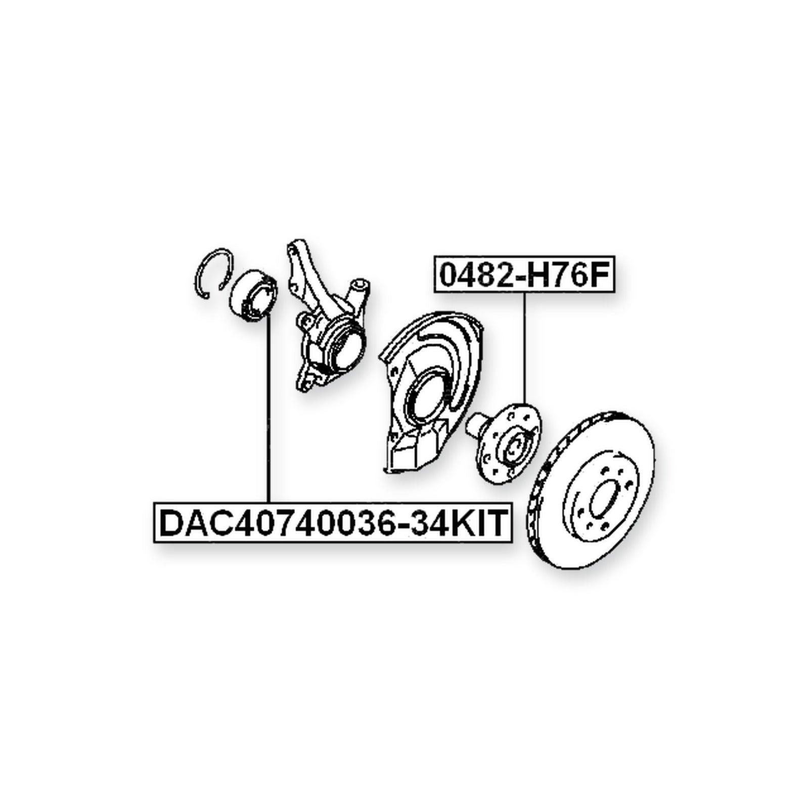 Mitsubishi Carisma DA1-6A Front Wheel Bearing 40X74X34X36
