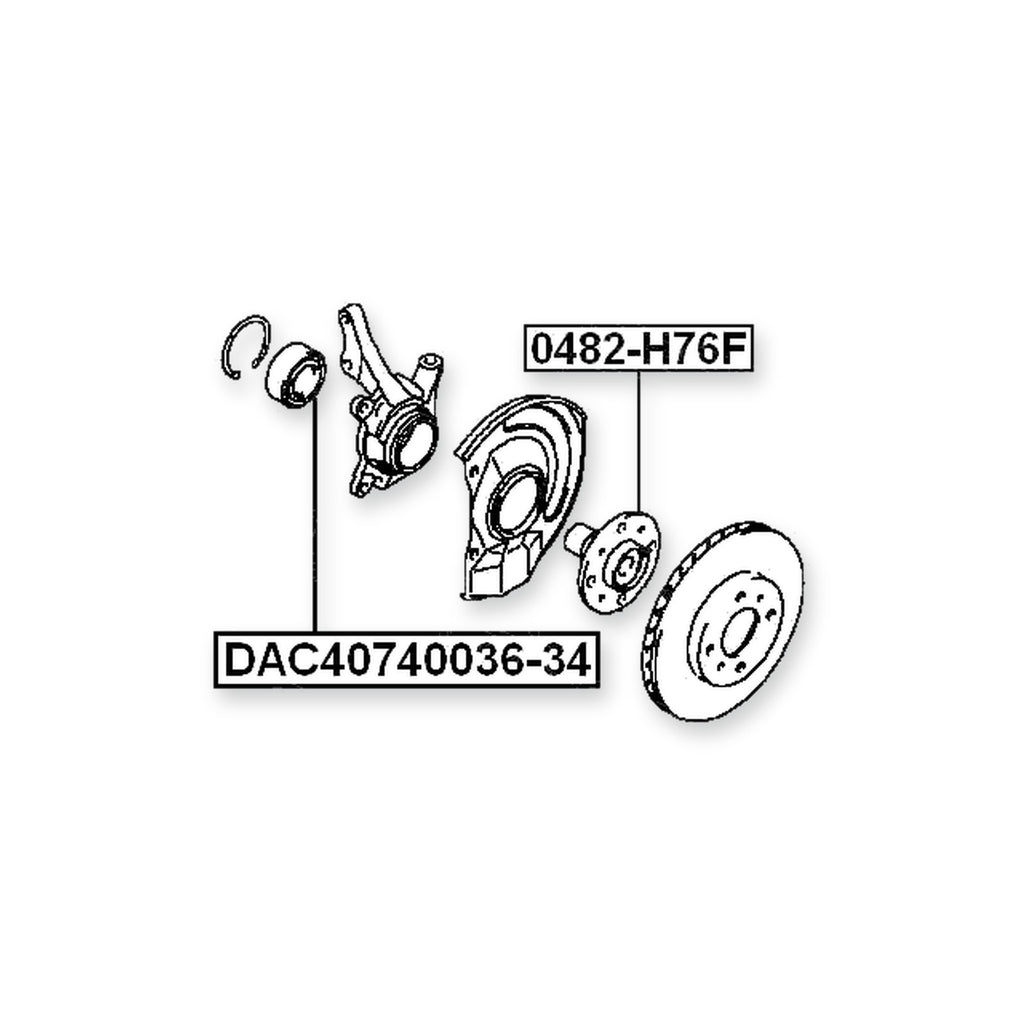 Mitsubishi Carisma DA1-6A Front Wheel Bearing 40X74X34X36
