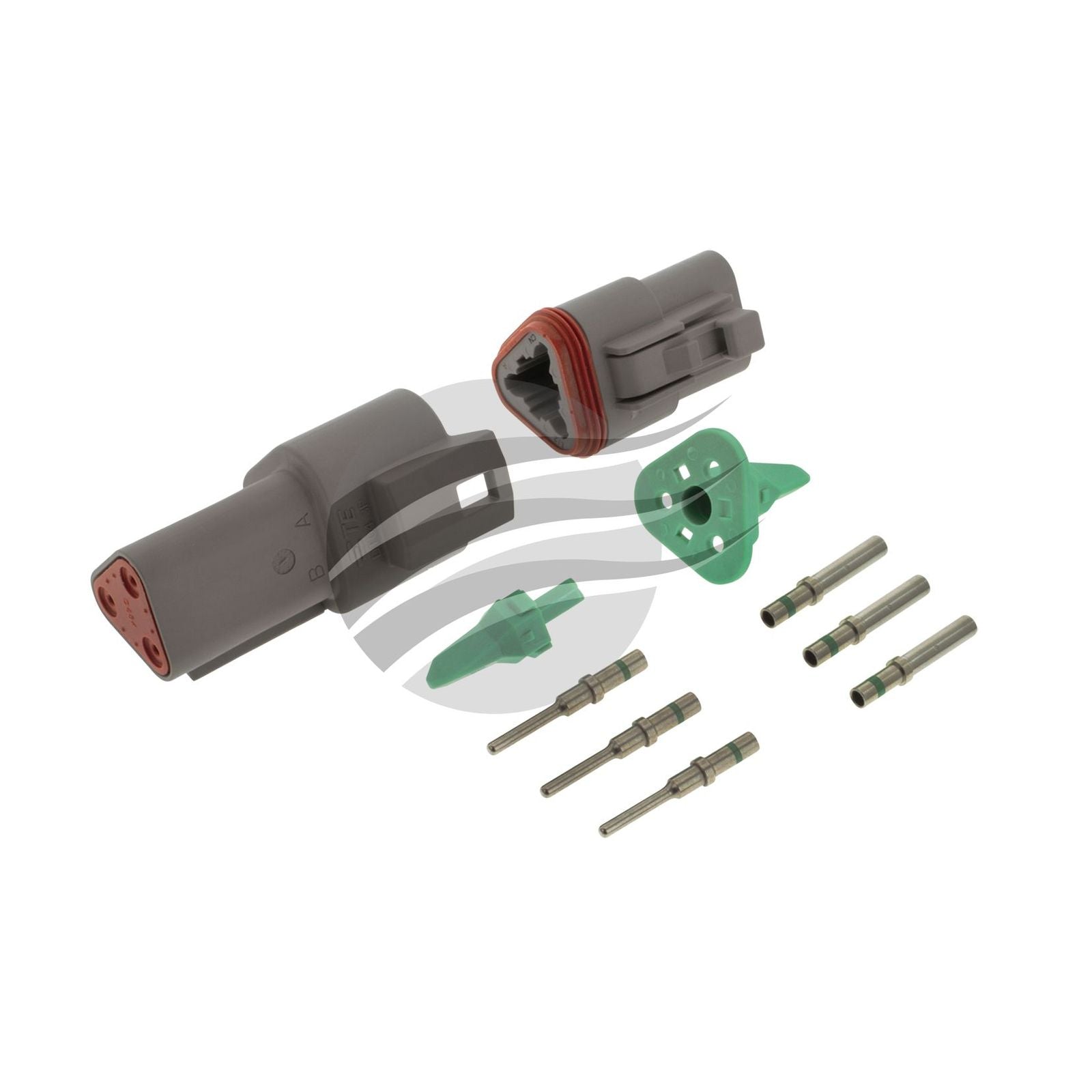 DT Series 3 Way Connector Kit Incl Green Band Terminals and Wedges Deutsch