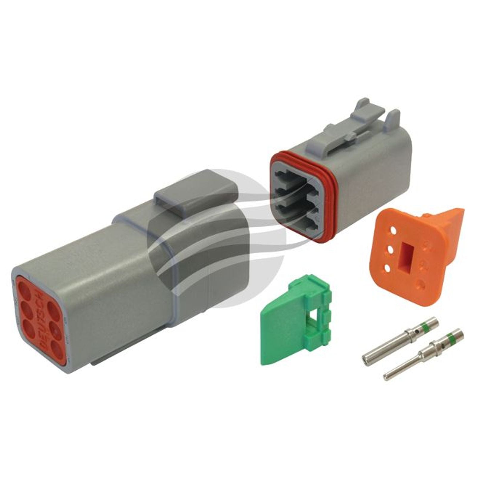 DT Series 6 Way Connector Kit Incl Green Band Terminals and Wedges Deutsch