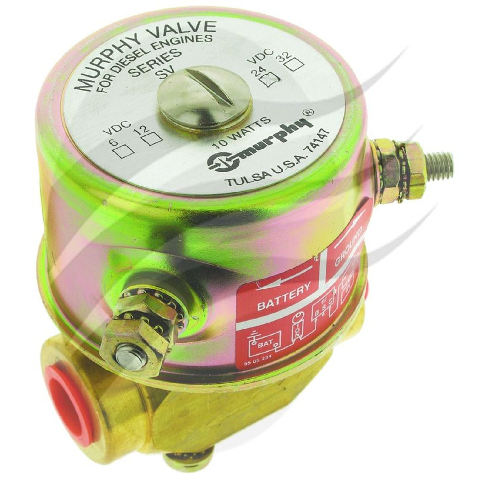 Diesel Fuel Solenoid 24V 1/4" NPT Thread W/ 3/16" Ports Murphy# SV243/16