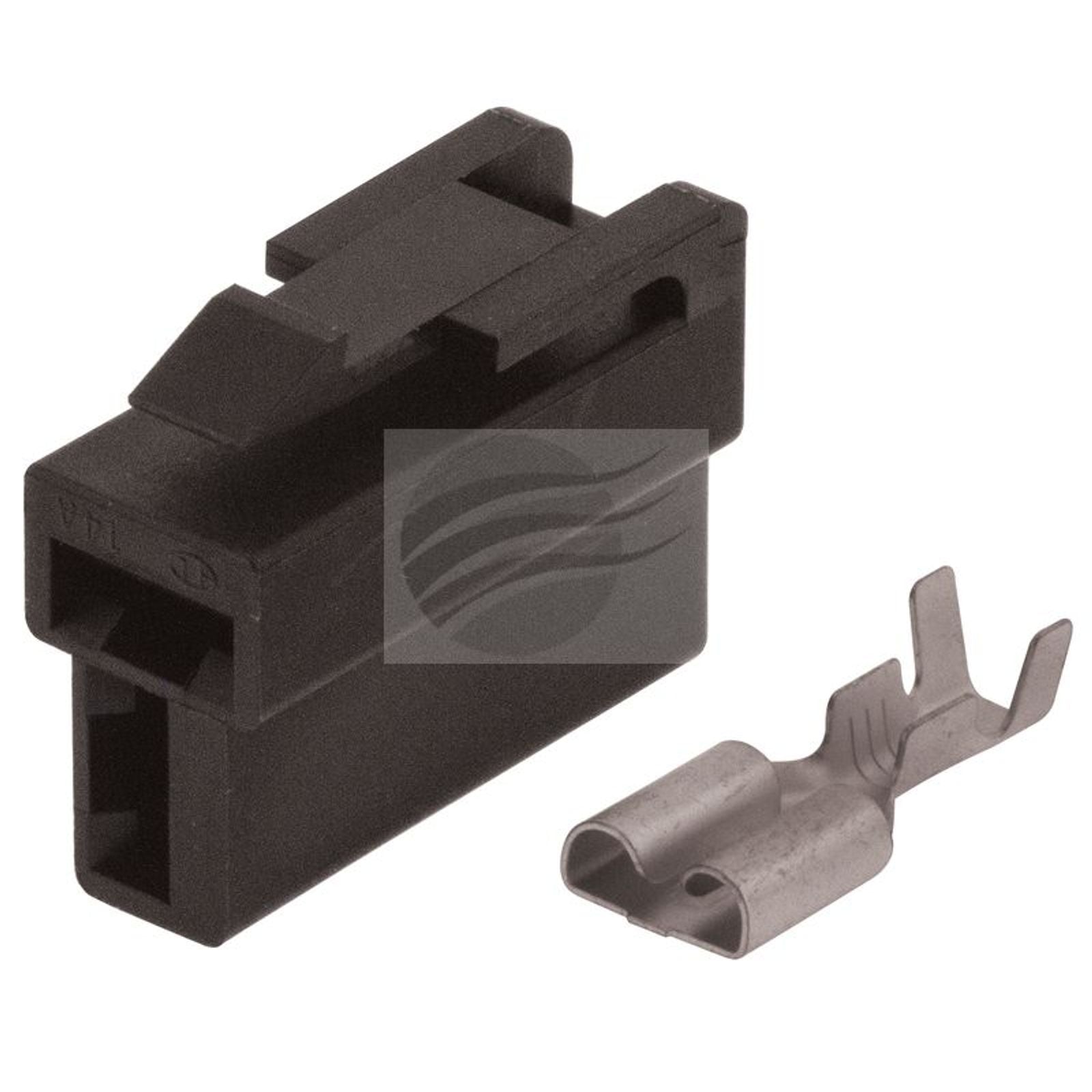 JAYLEC QC Connector Housing & Terminals Female 2 Way Black With Locking TAB 250