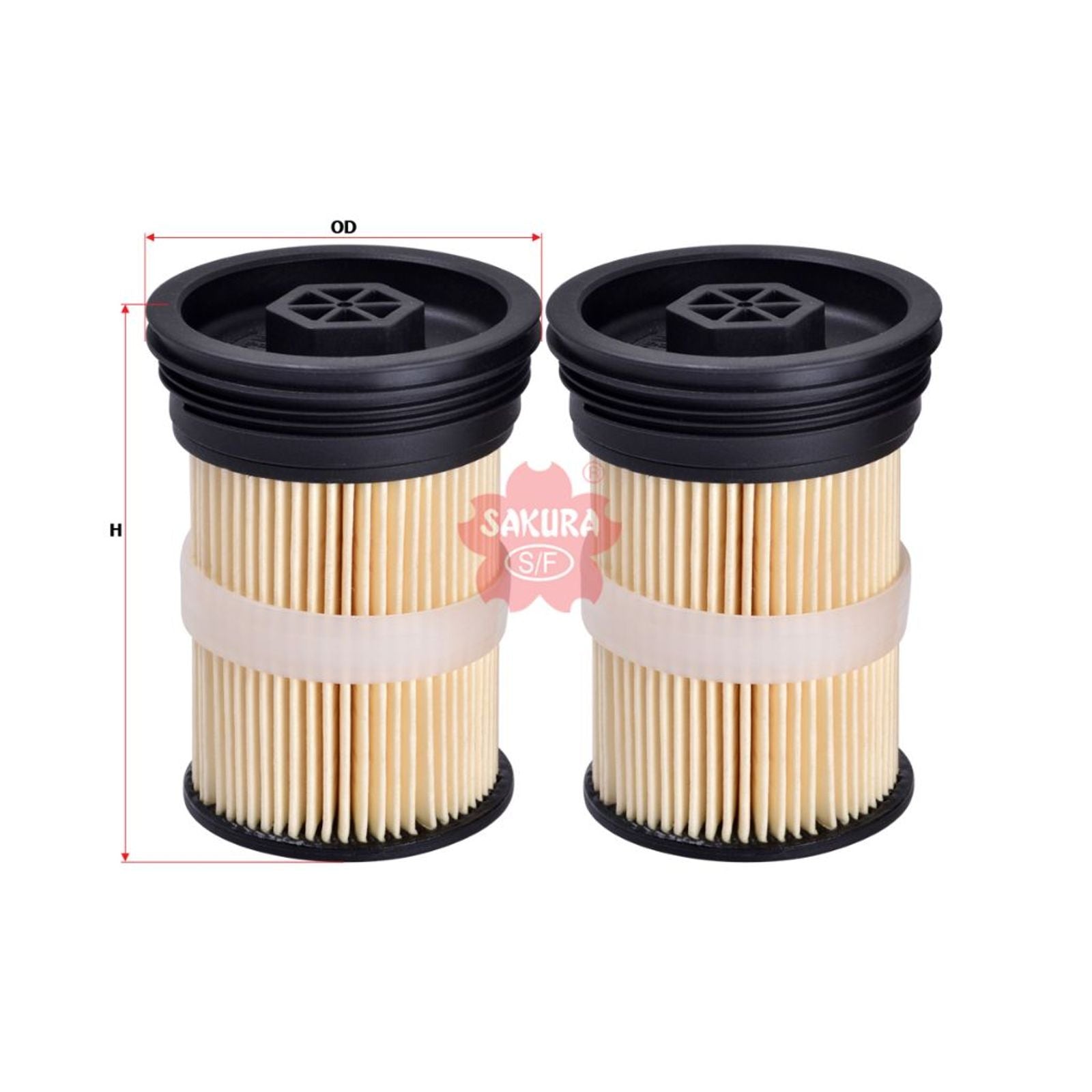 2x SAKURA Fuel Filters Fits R2833P WCF225 94771044